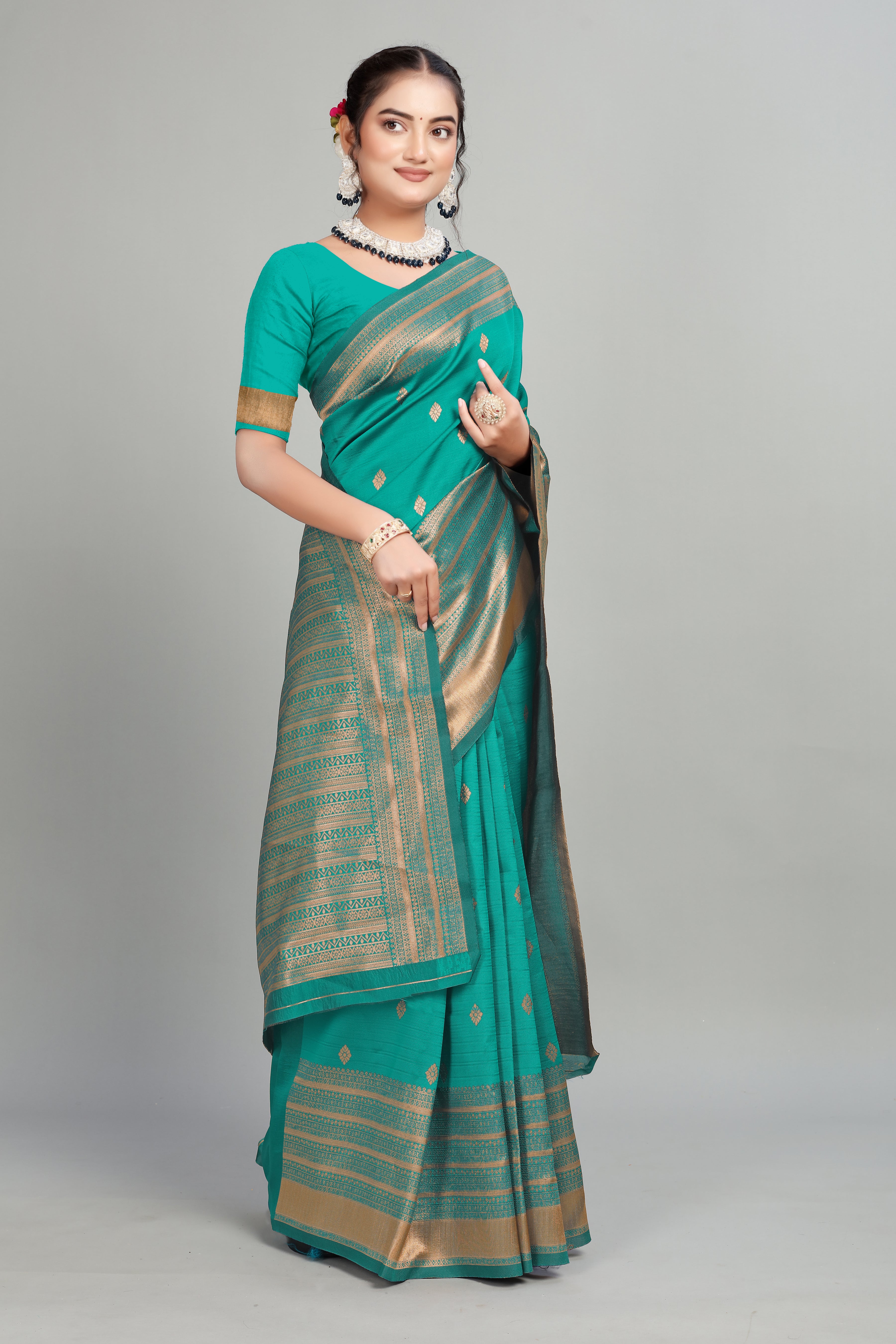 Green Woven Silk Saree