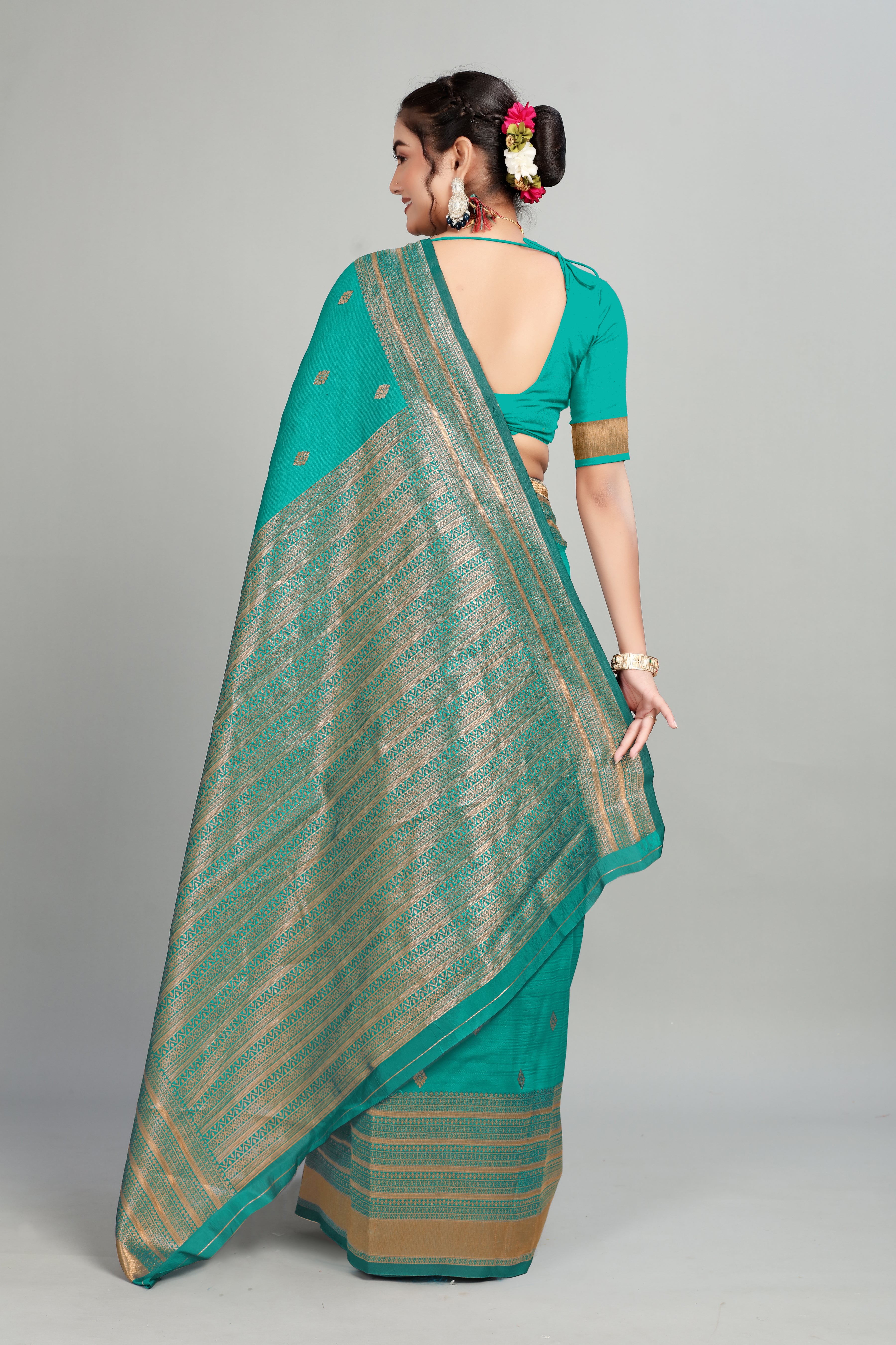 Green Woven Silk Saree