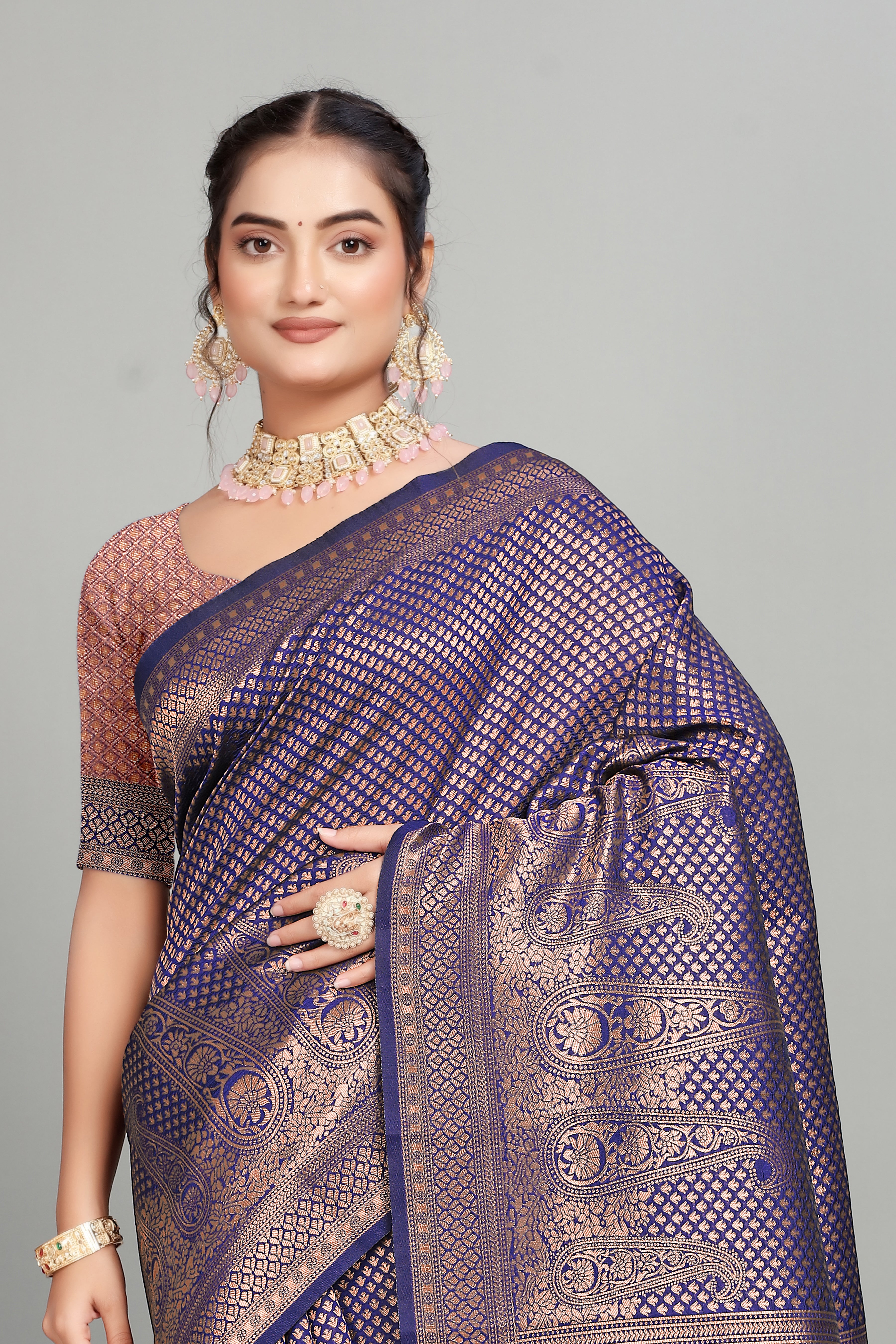 Purple Woven Banarasi Silk Saree