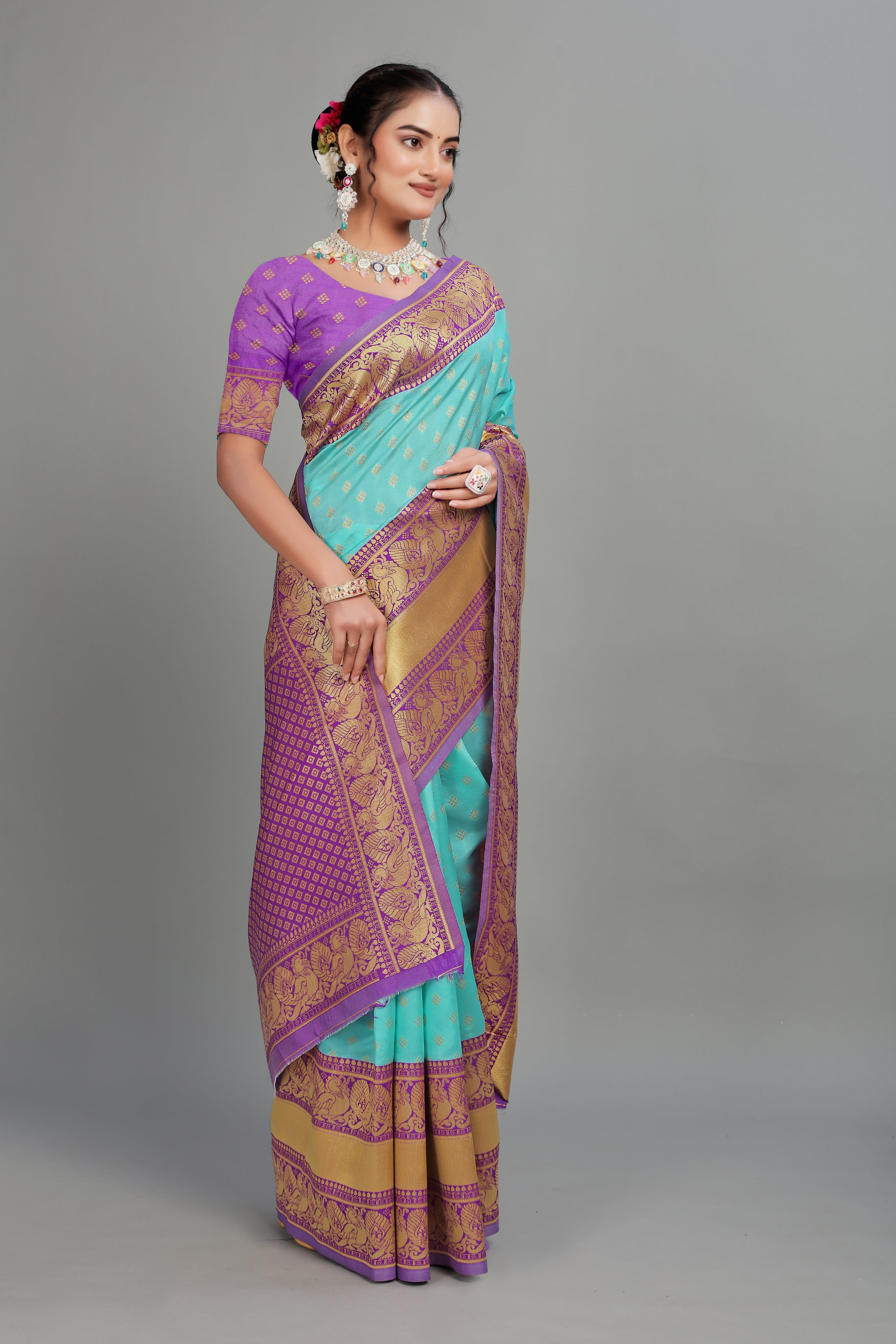 Blue Weaving Banarasi Silk Saree