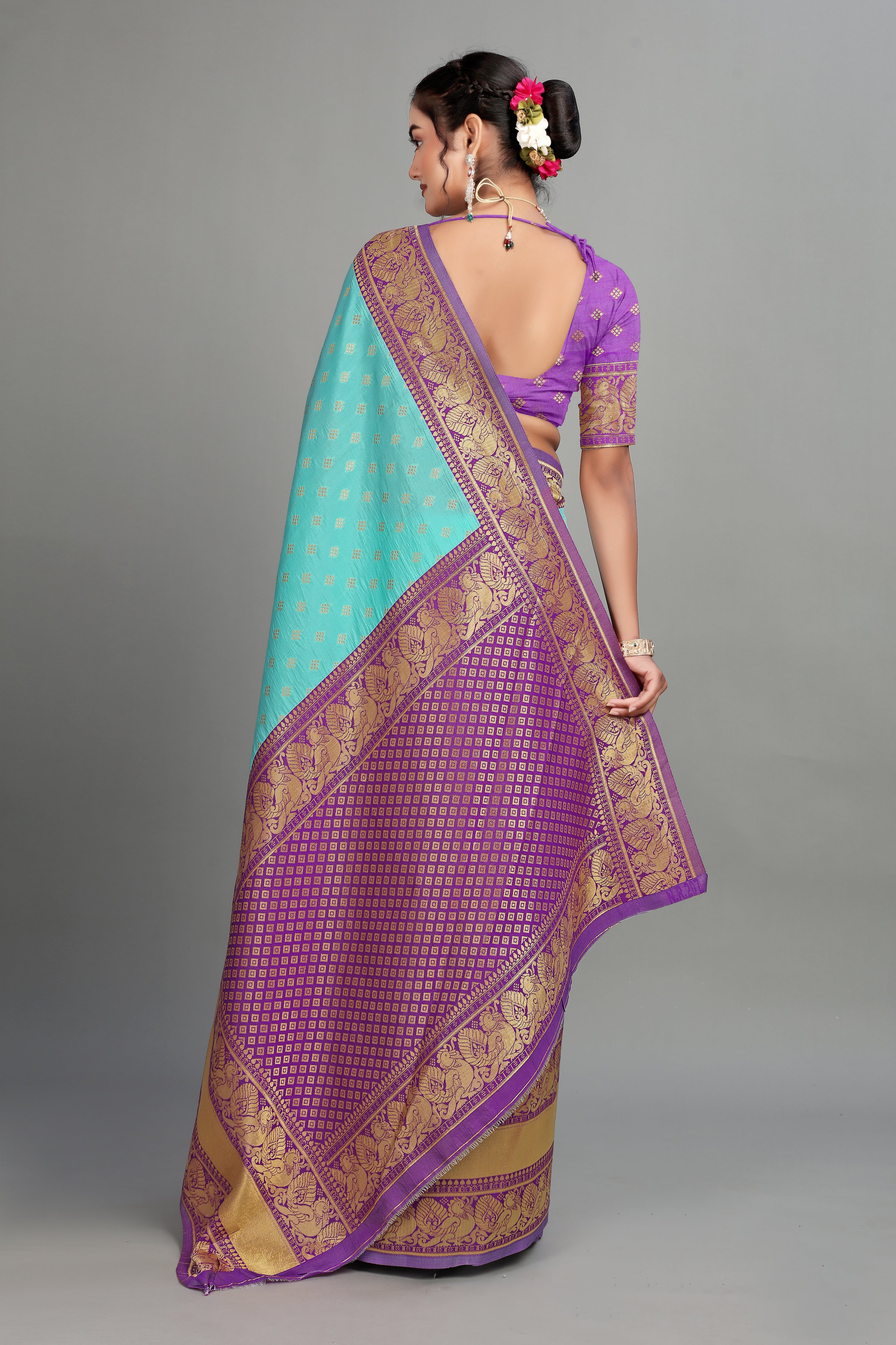 Blue Weaving Banarasi Silk Saree