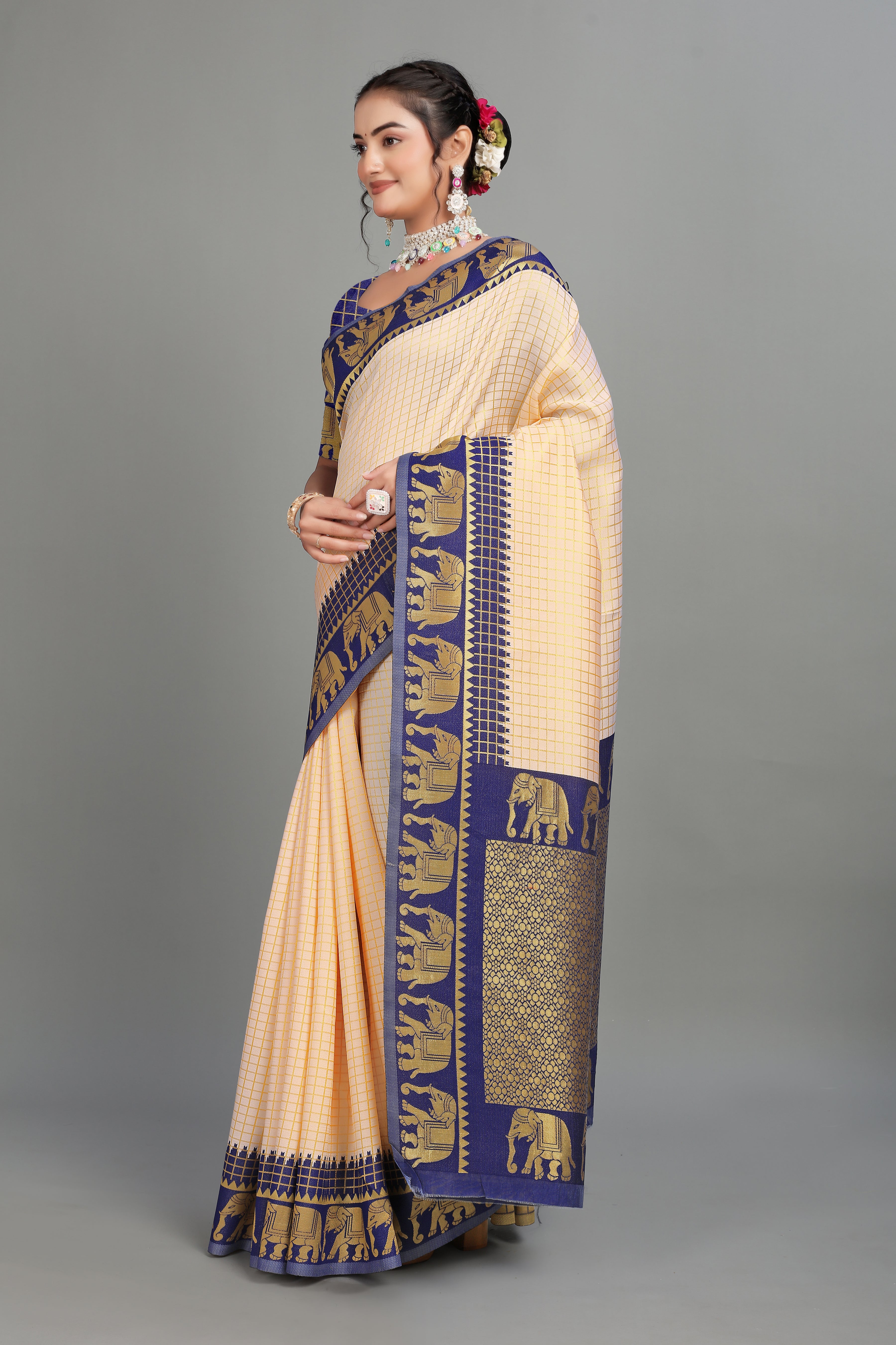 Blue Woven Banarasi Silk Saree
