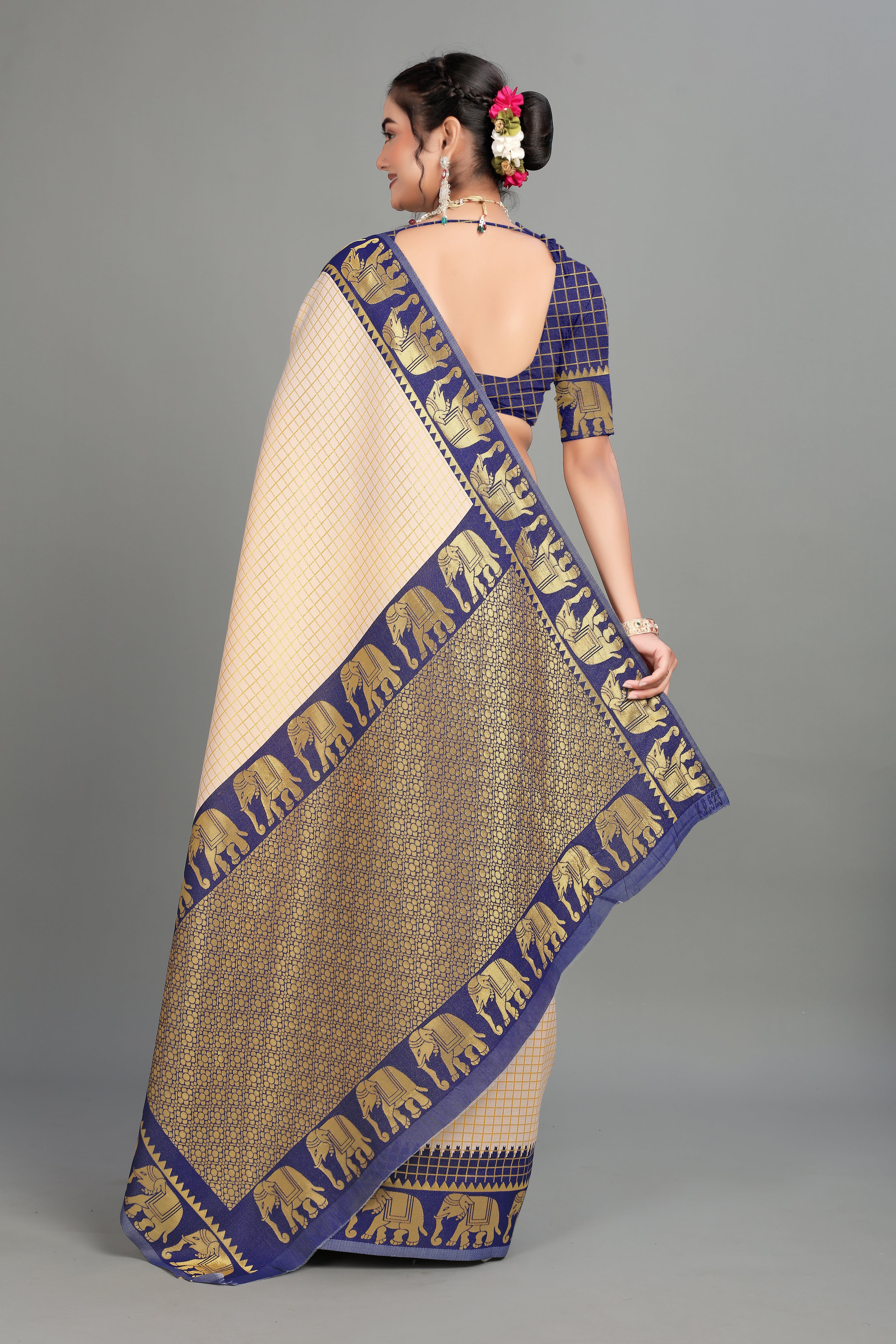Blue Woven Banarasi Silk Saree