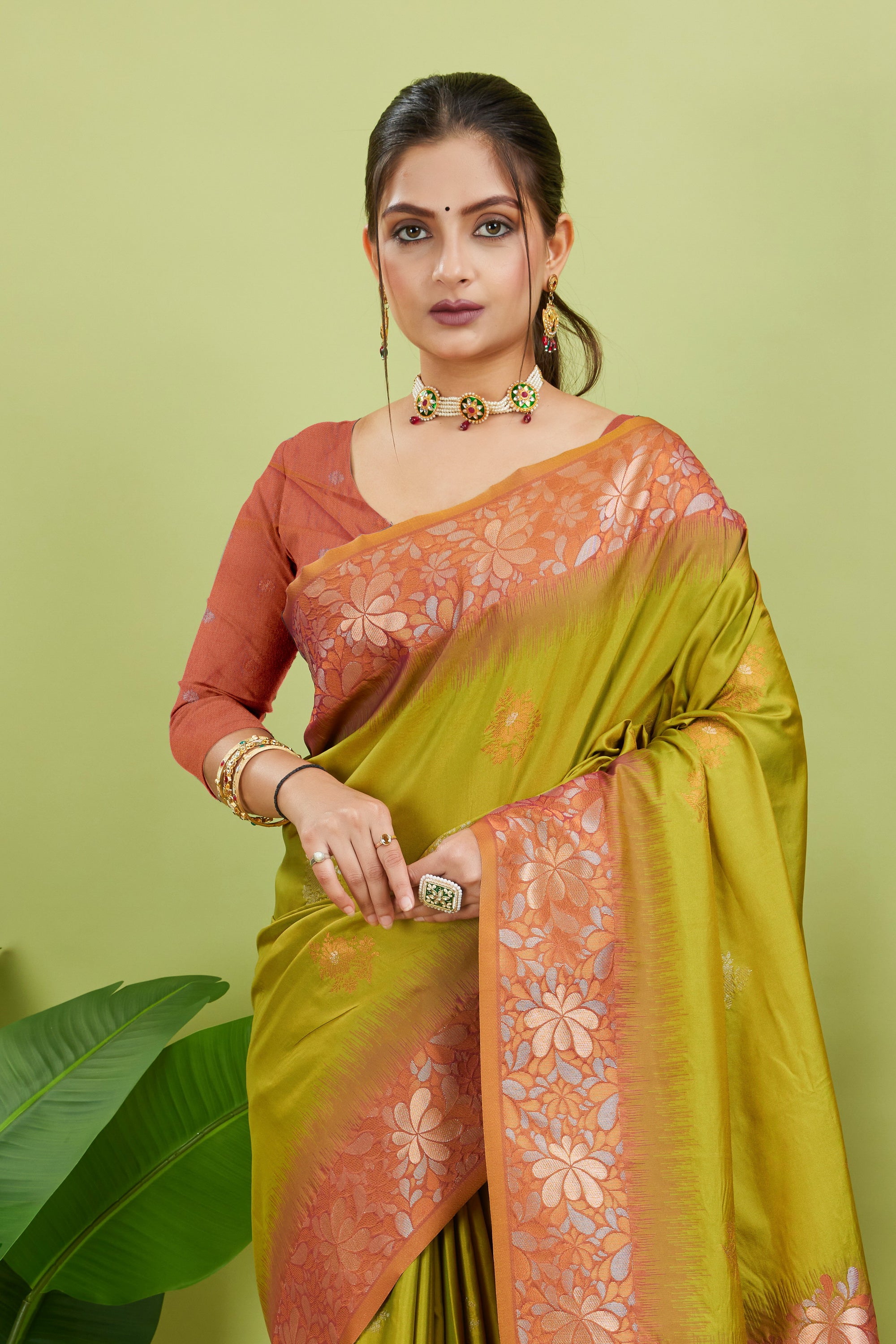 Green Tone Banarasi Handloom Silk Saree