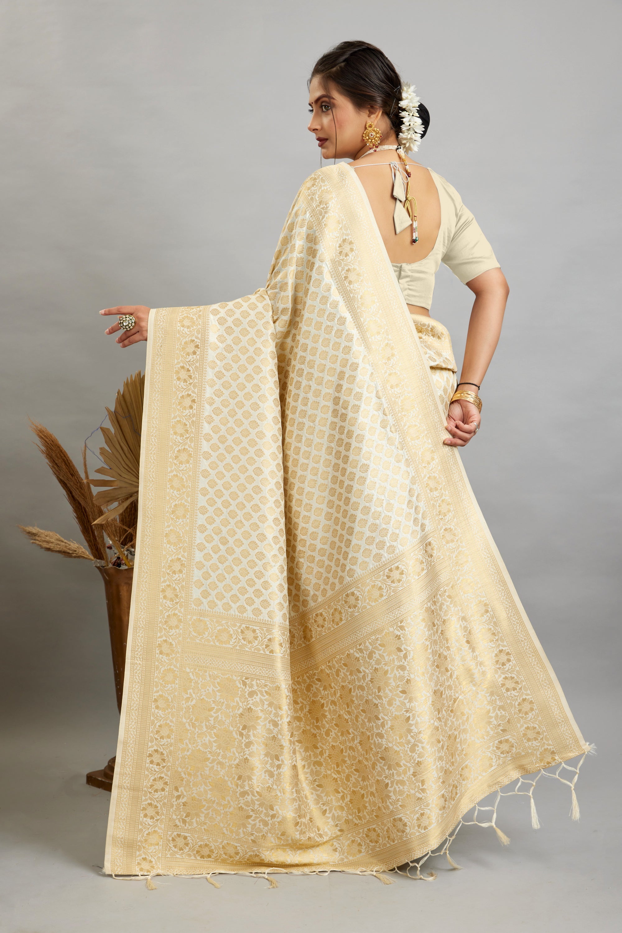 White Pure Soft Khadi Silk Saree