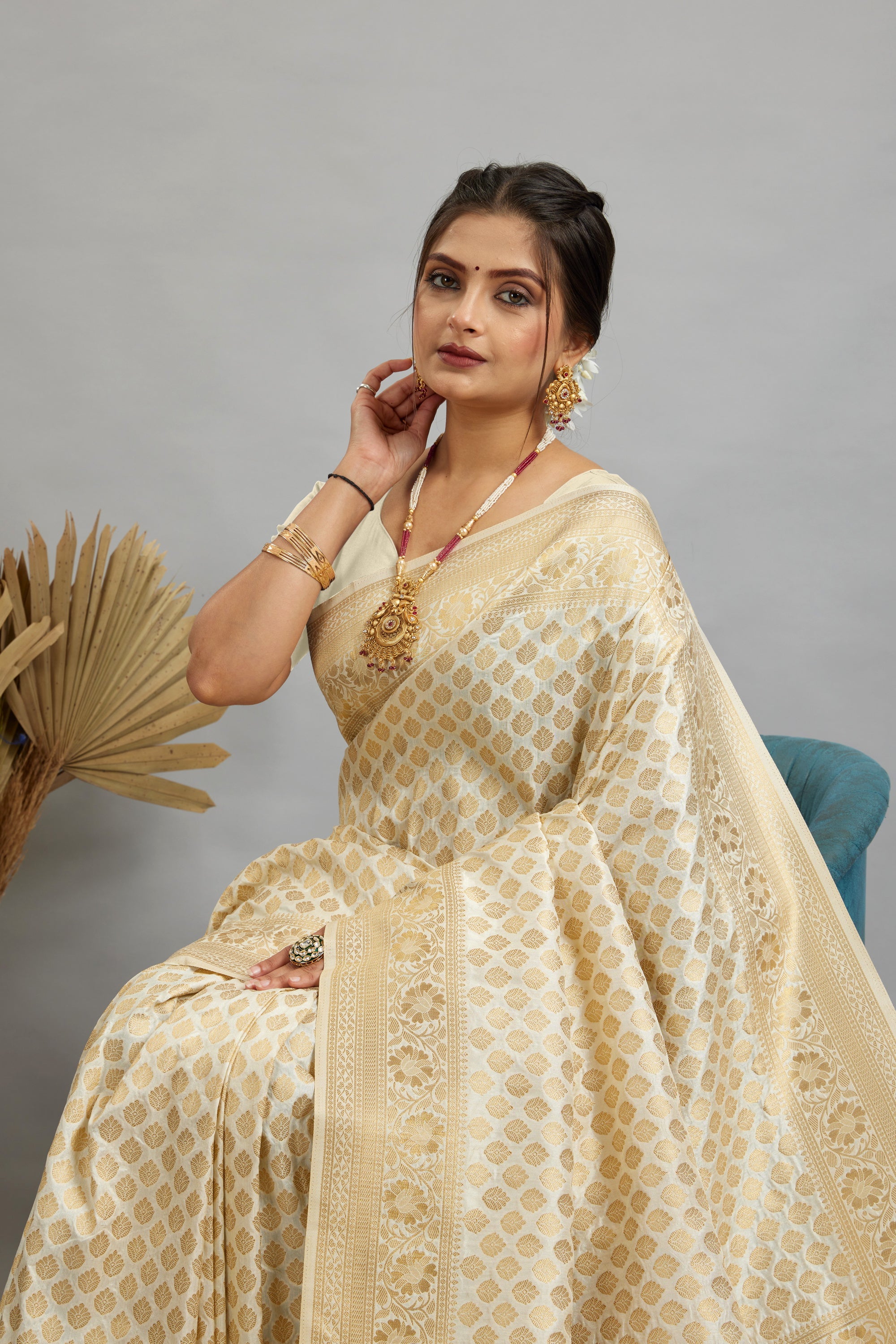 White Pure Soft Khadi Silk Saree