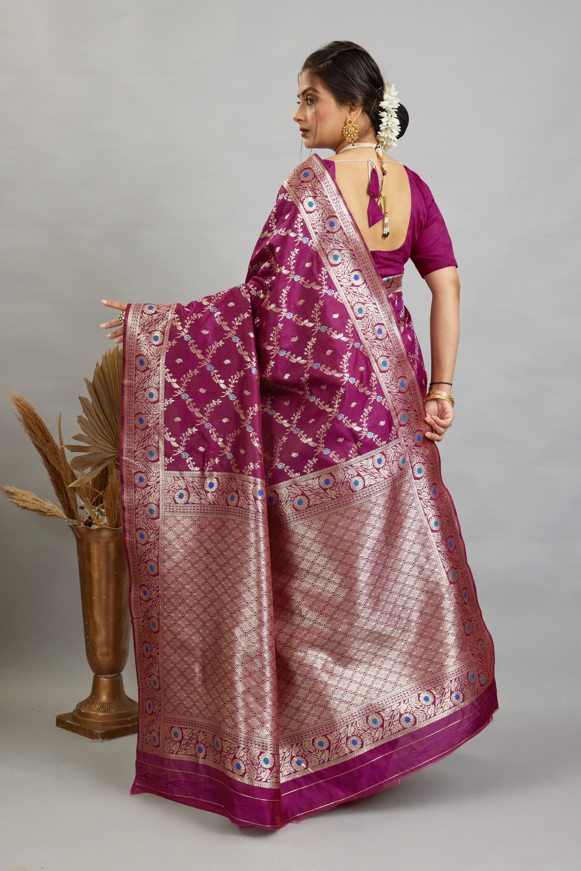 Purple Woven Banarasi Silk Saree