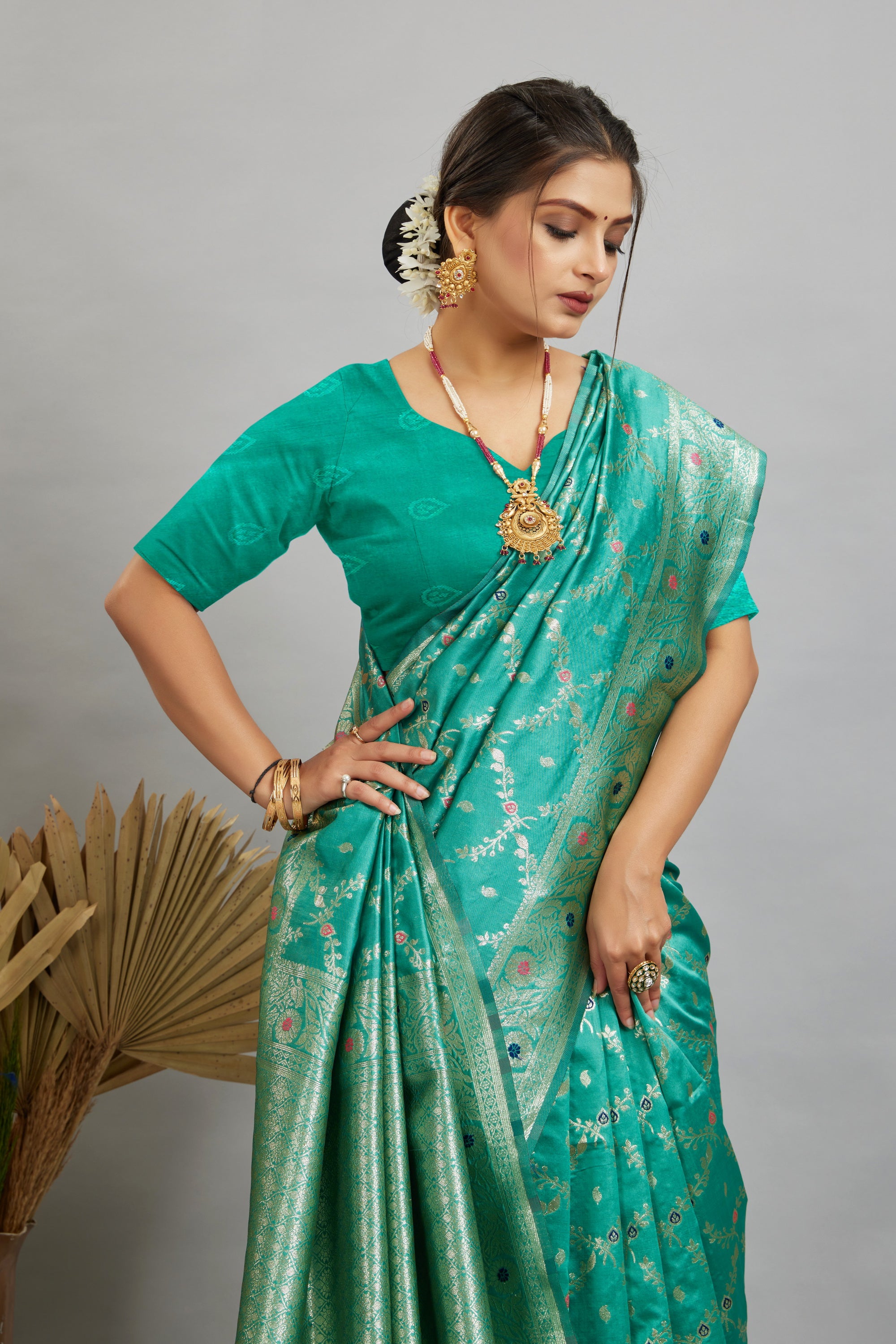 Blue Woven Banarasi Silk Saree