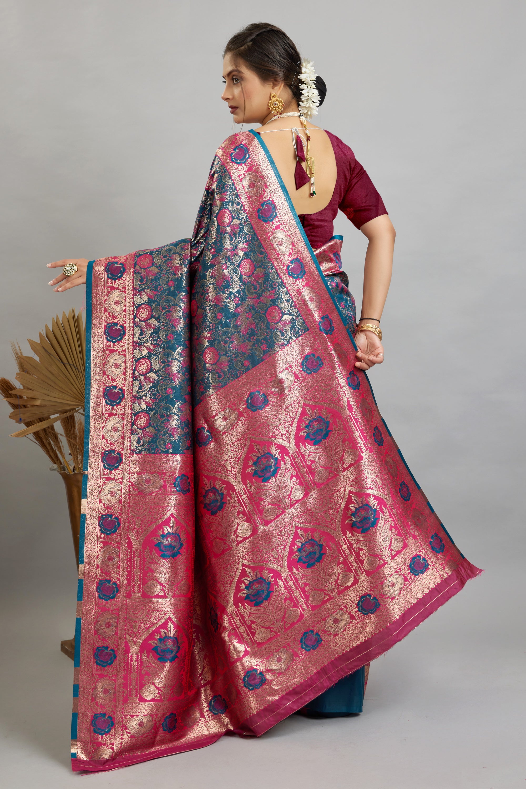 Blue Woven Kanjivaram Silk Saree