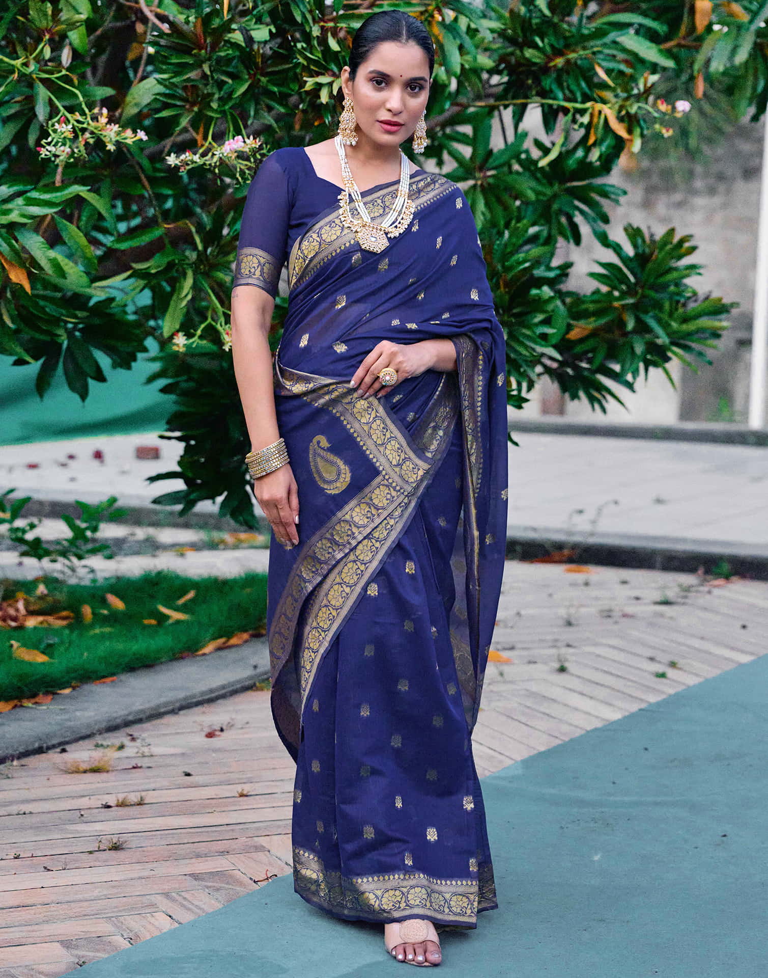 Blue Soft Cotton Silk Saree