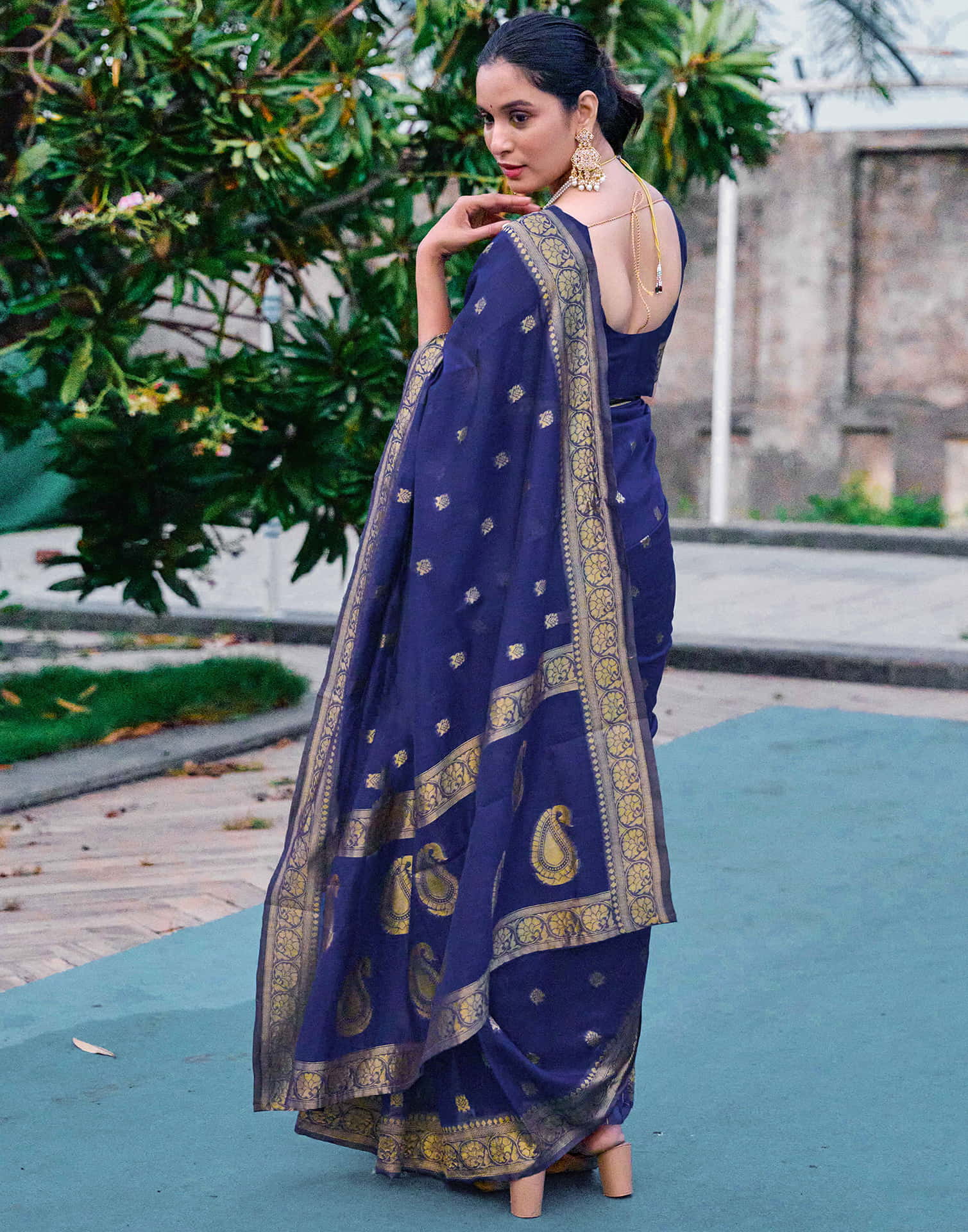 Blue Soft Cotton Silk Saree