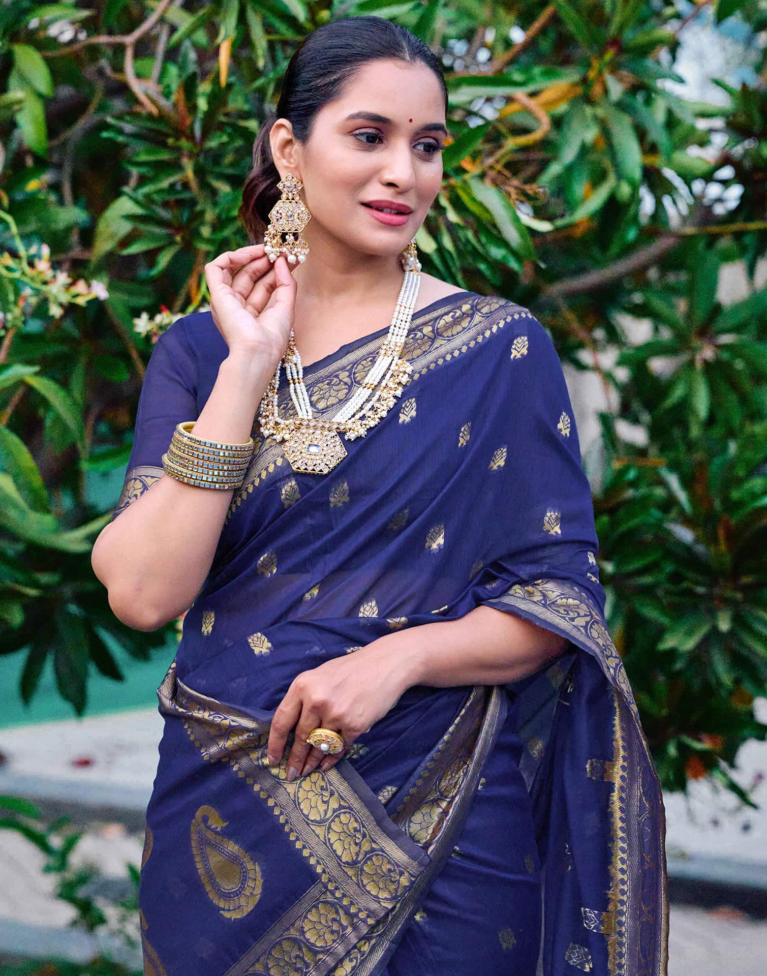 Blue Soft Cotton Silk Saree