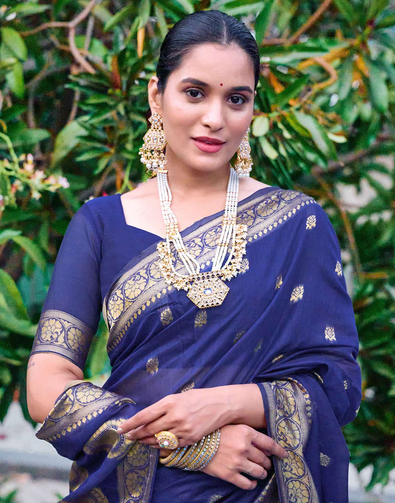 Blue Soft Cotton Silk Saree