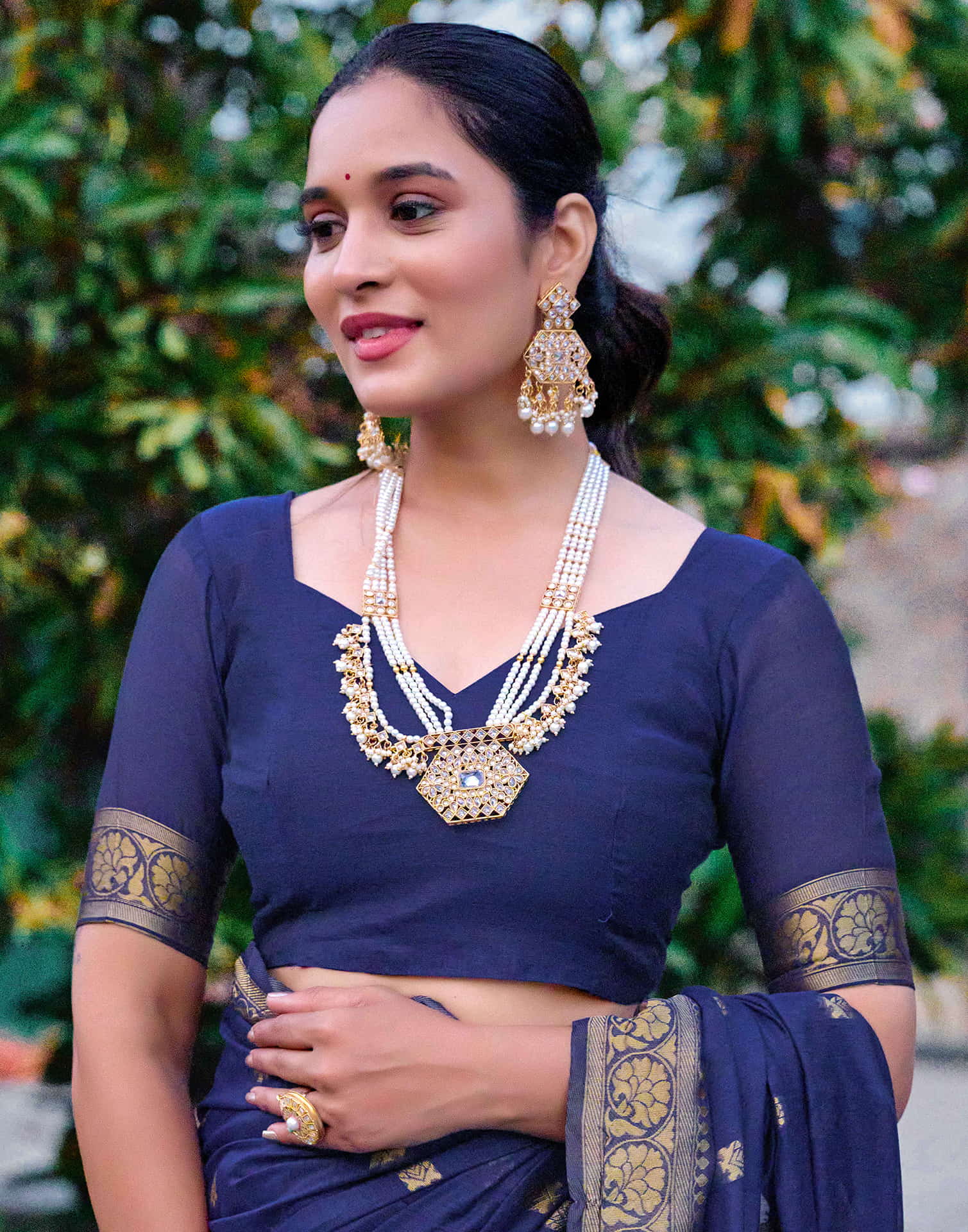 Blue Soft Cotton Silk Saree