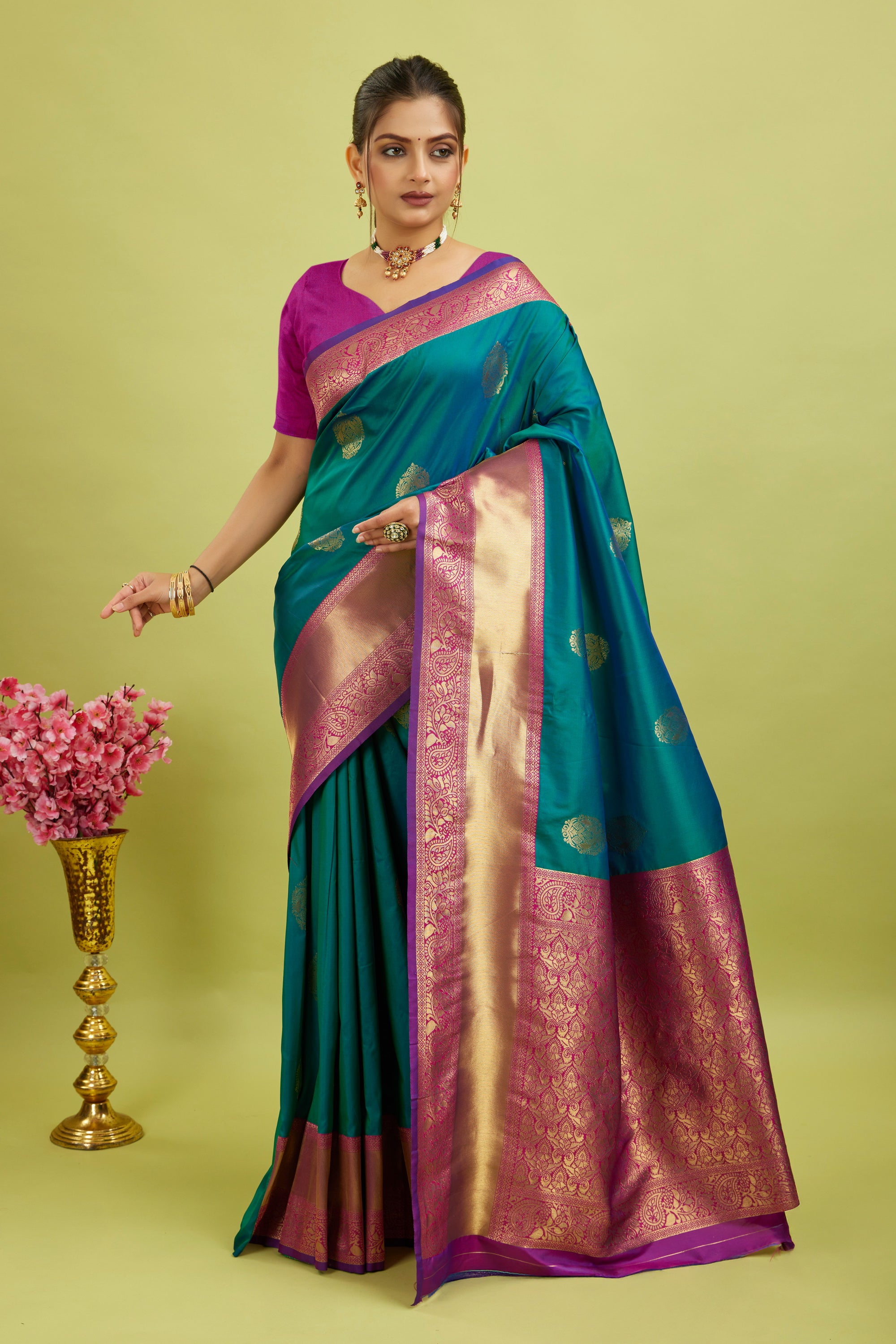 Blue Woven Kanjivaram Silk Saree