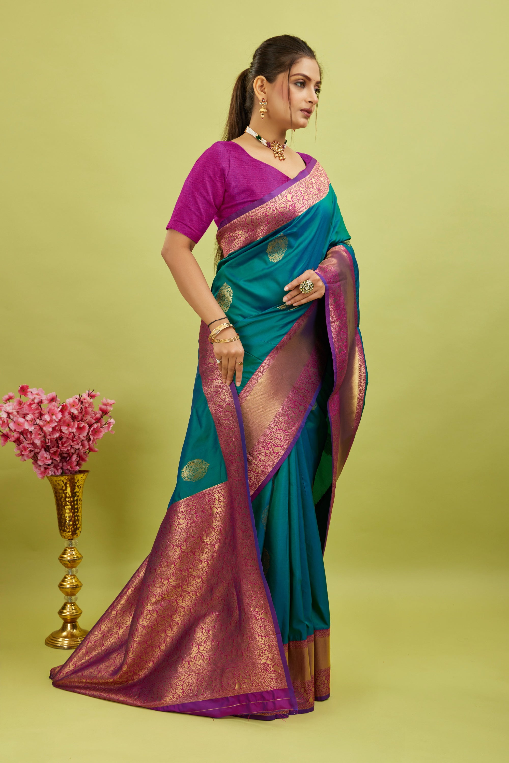 Blue Woven Kanjivaram Silk Saree