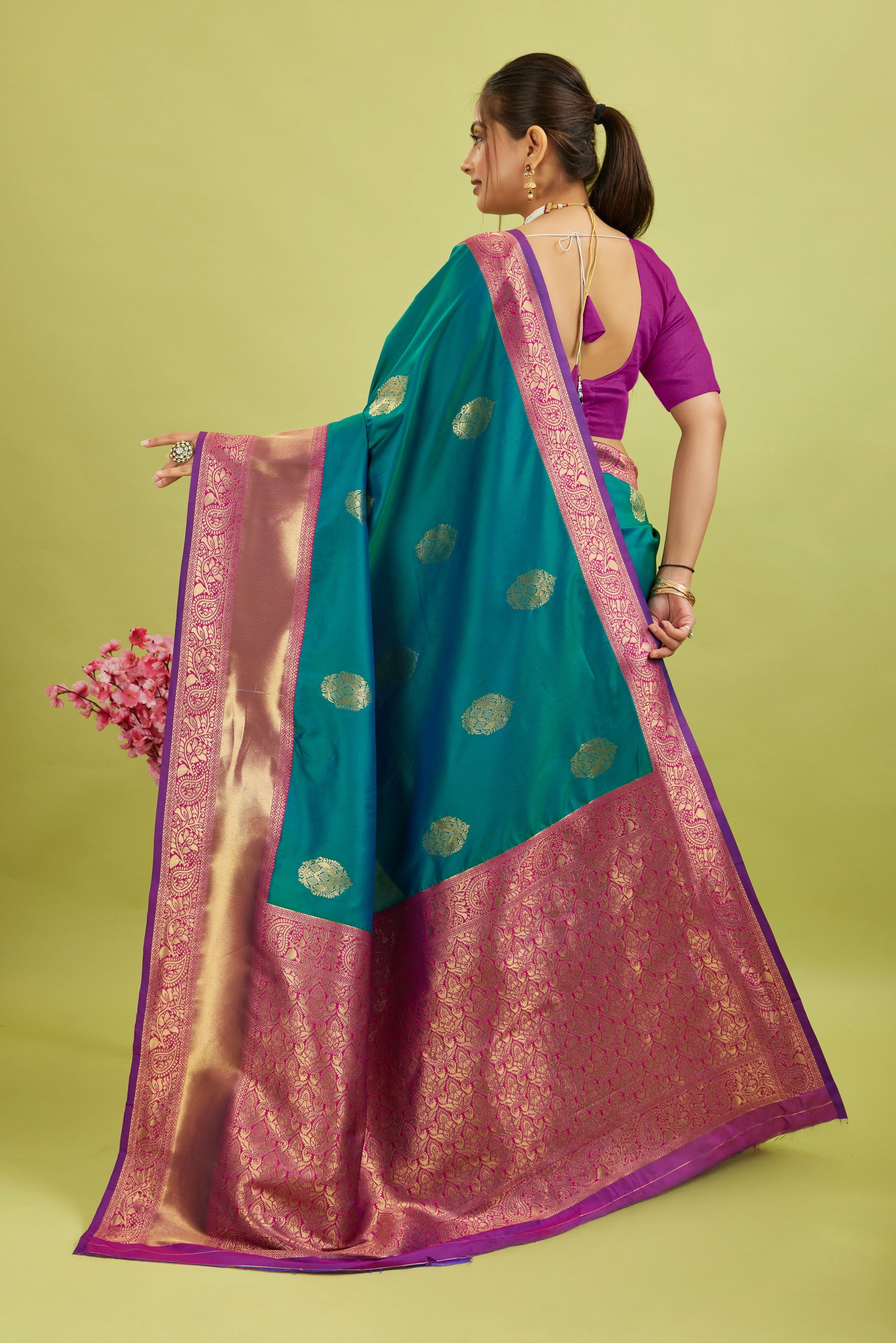 Blue Woven Kanjivaram Silk Saree