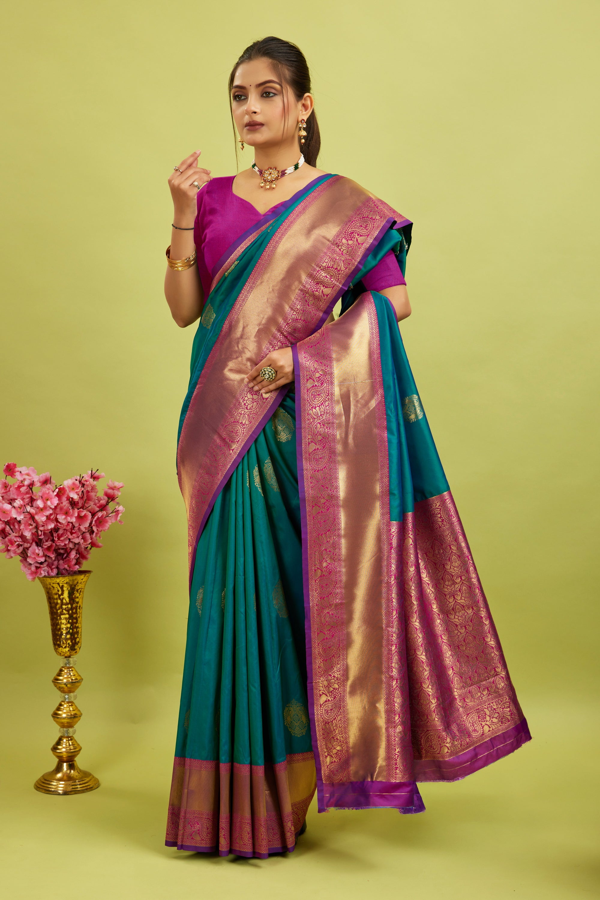 Blue Woven Kanjivaram Silk Saree