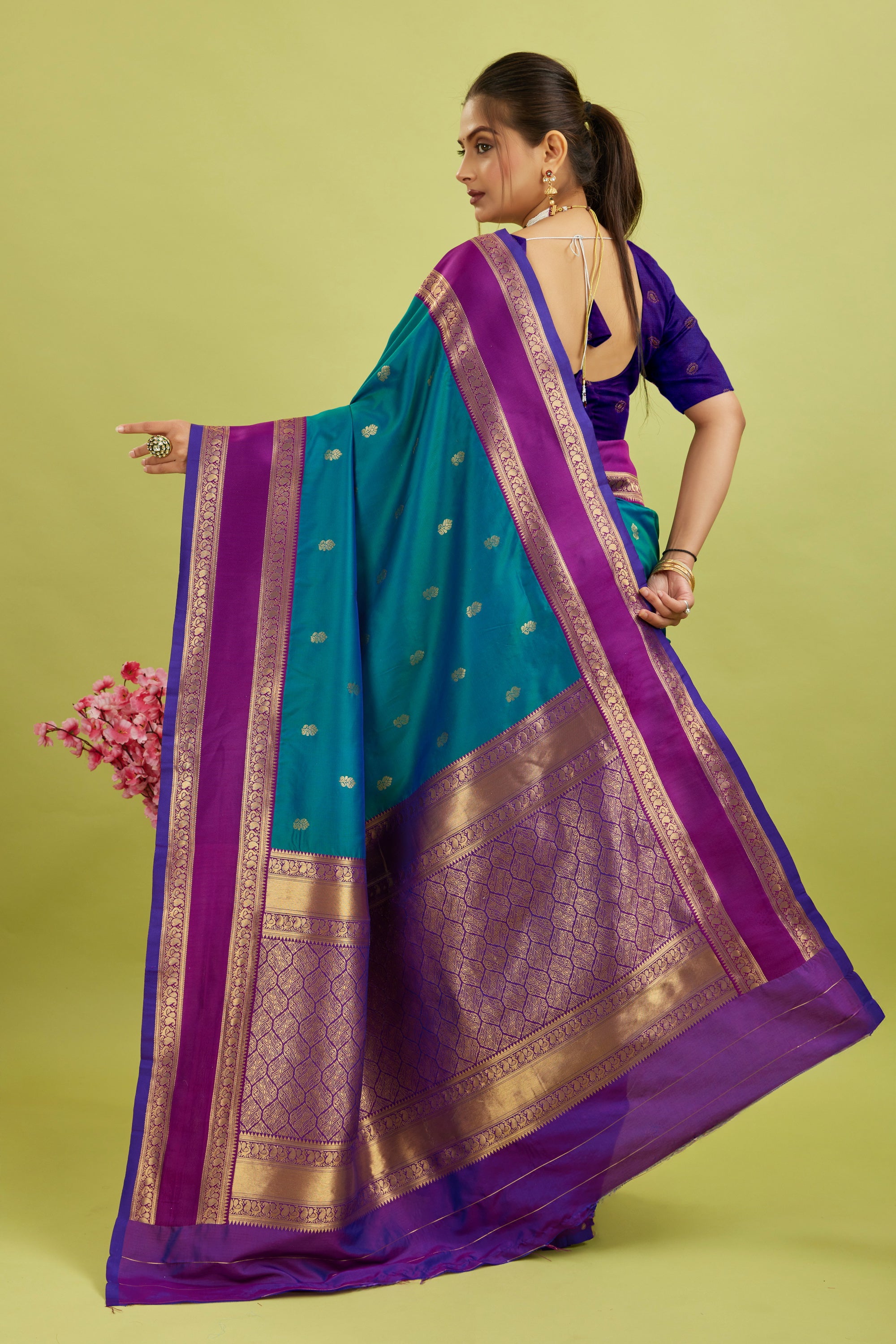 Blue Woven Kanjivaram Silk Saree