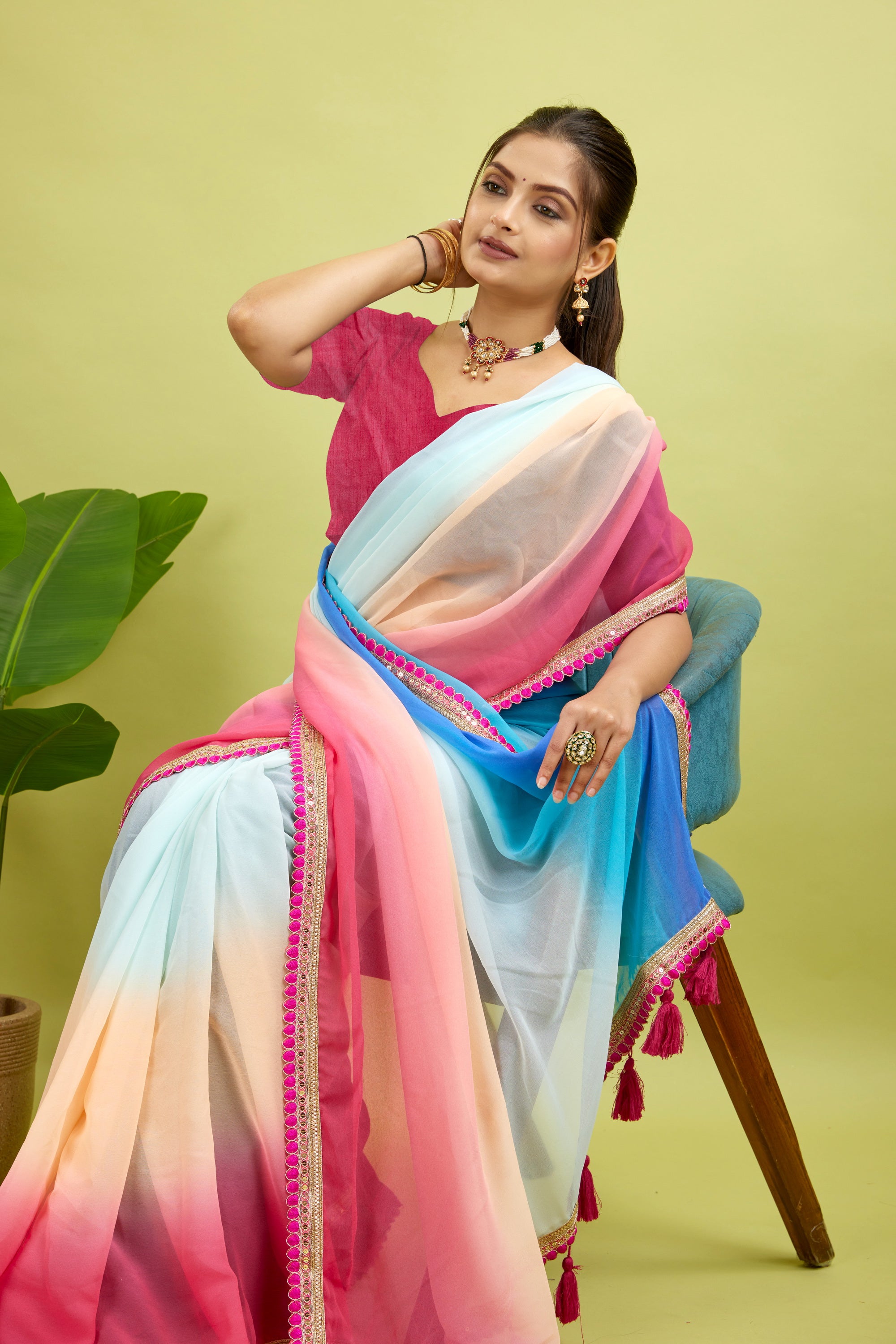 Pink Toned Georgette Saree