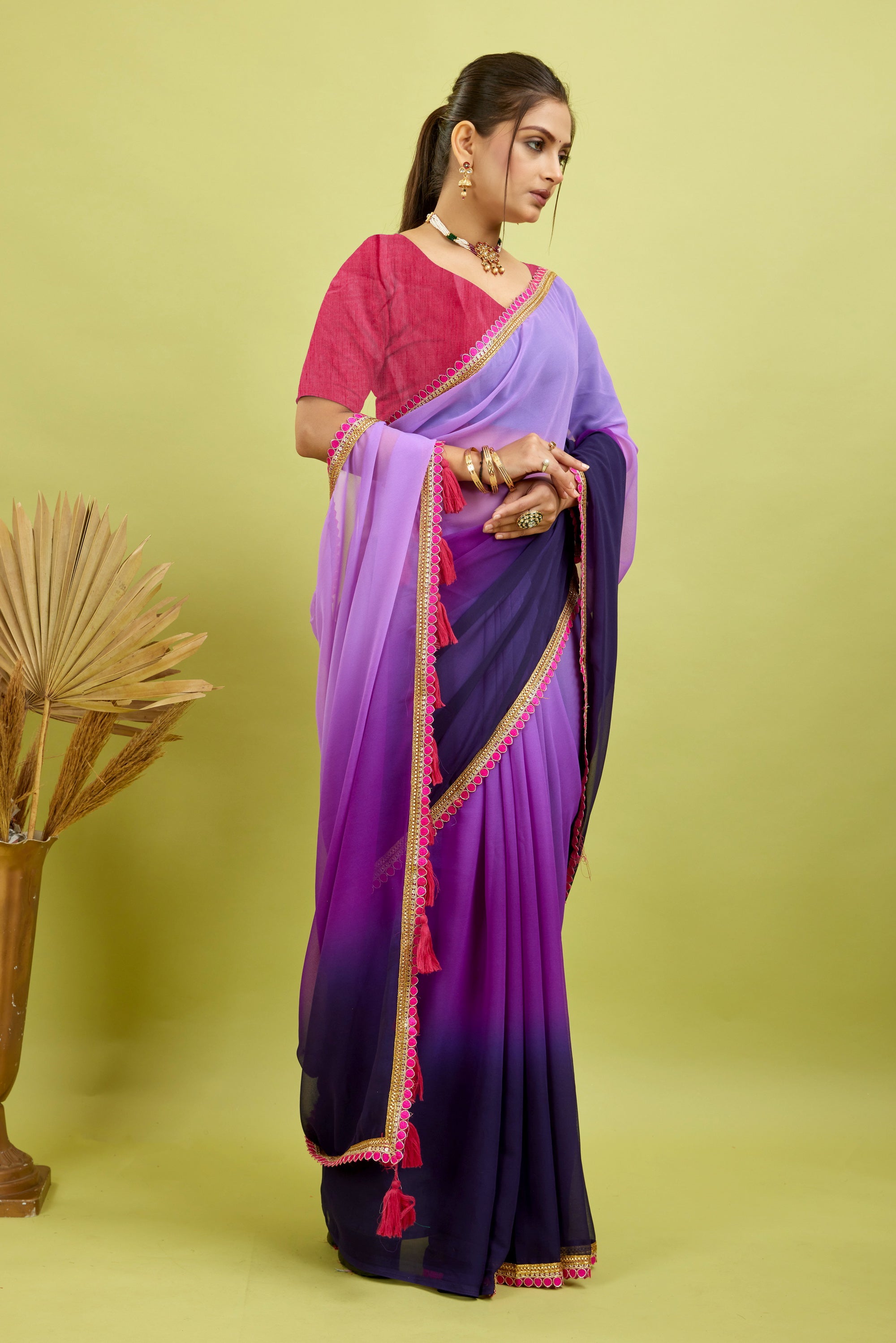 Purple Toned Georgette Saree