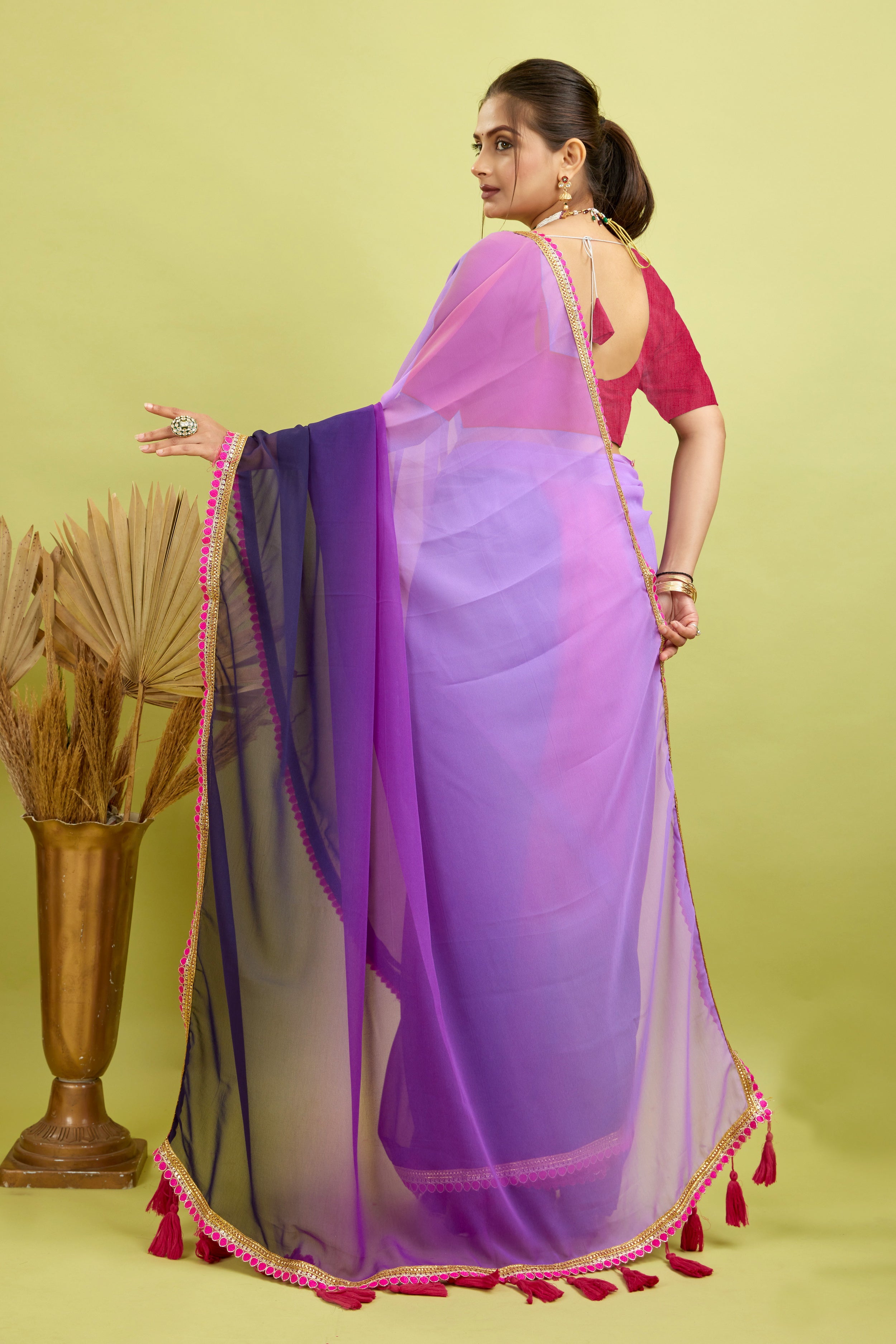 Purple Toned Georgette Saree