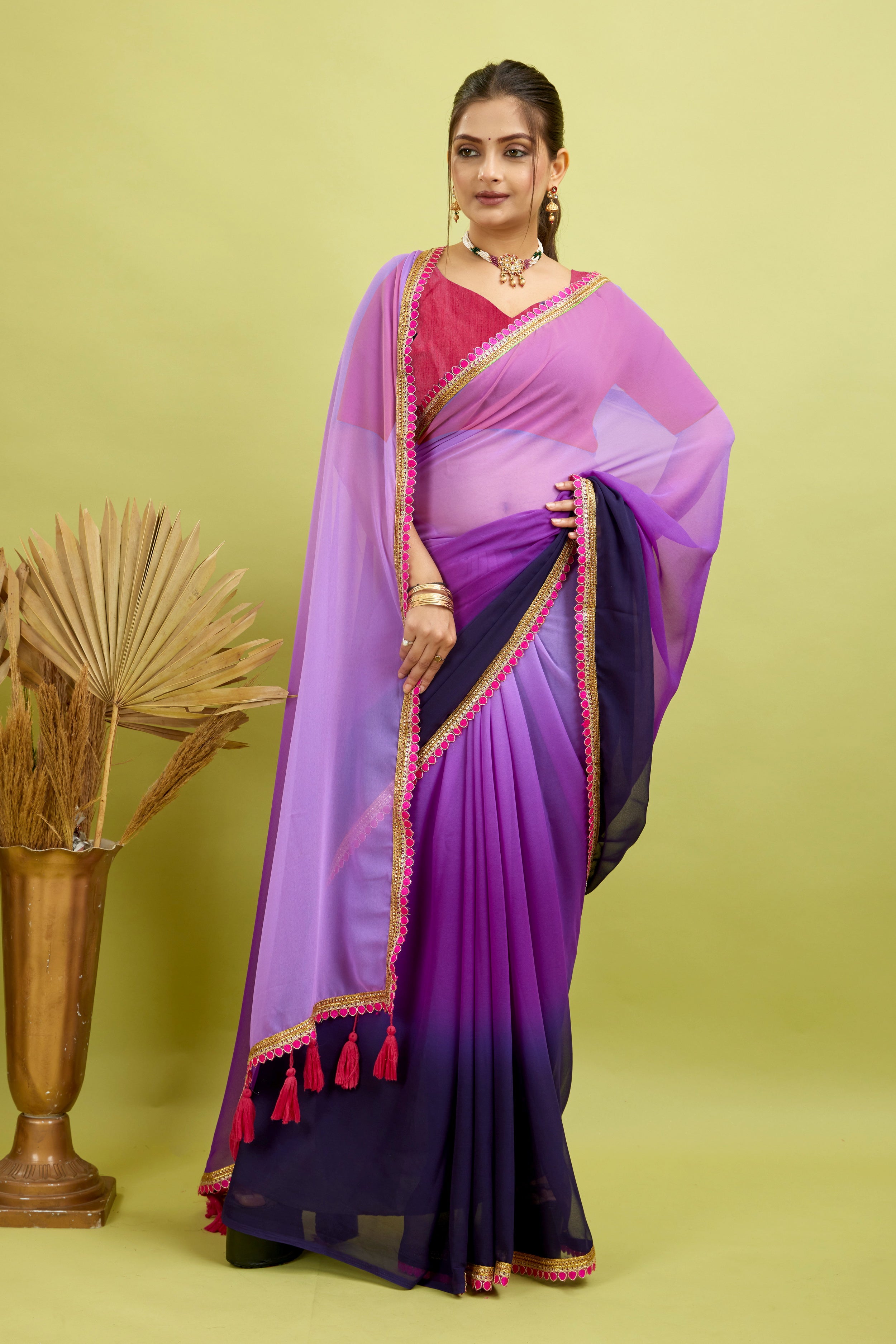 Purple Toned Georgette Saree