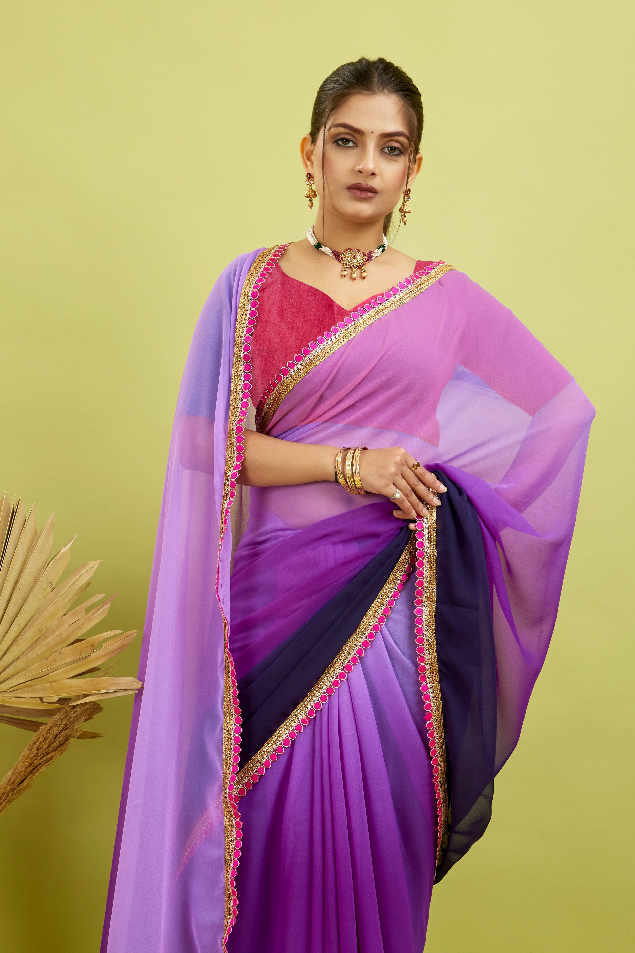 Purple Toned Georgette Saree