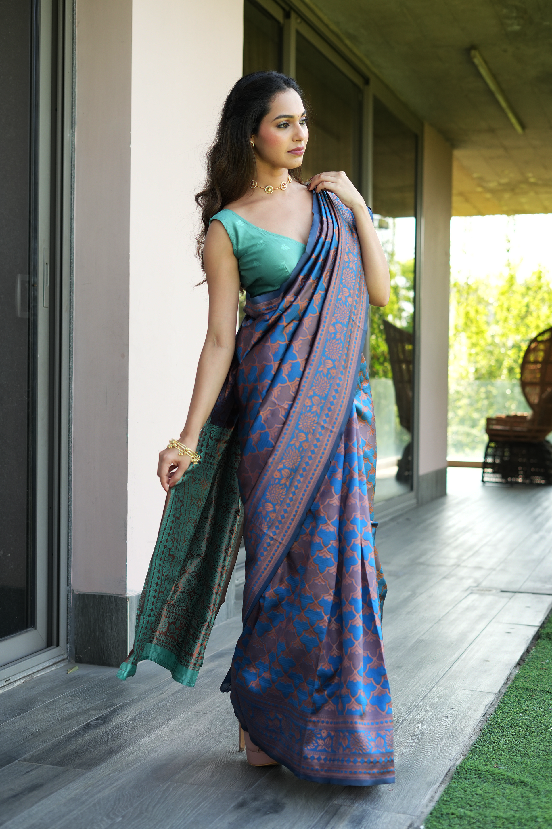 Blue Woven Banarasi Silk Saree