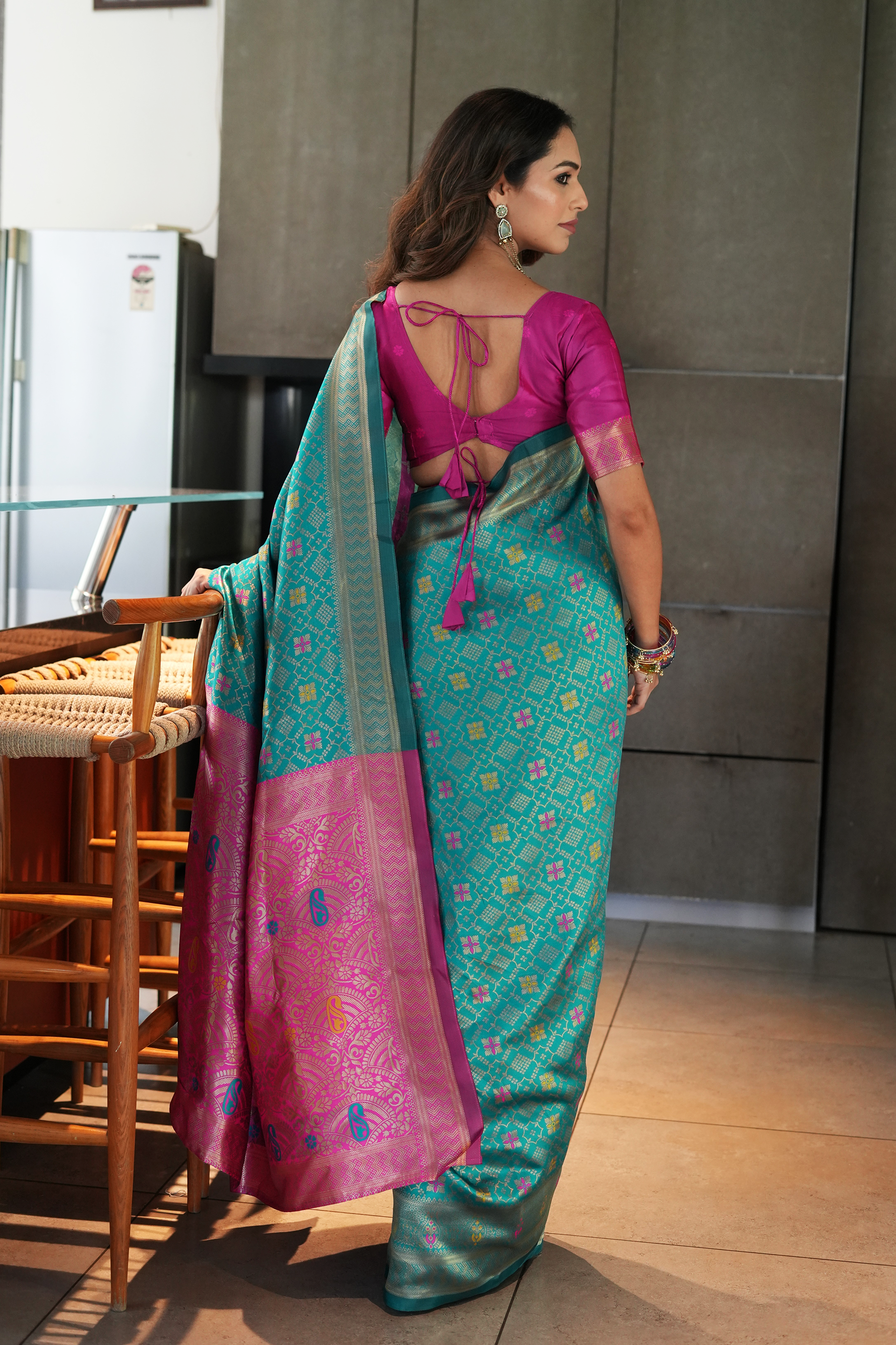 Blue Woven Banarasi Silk Saree
