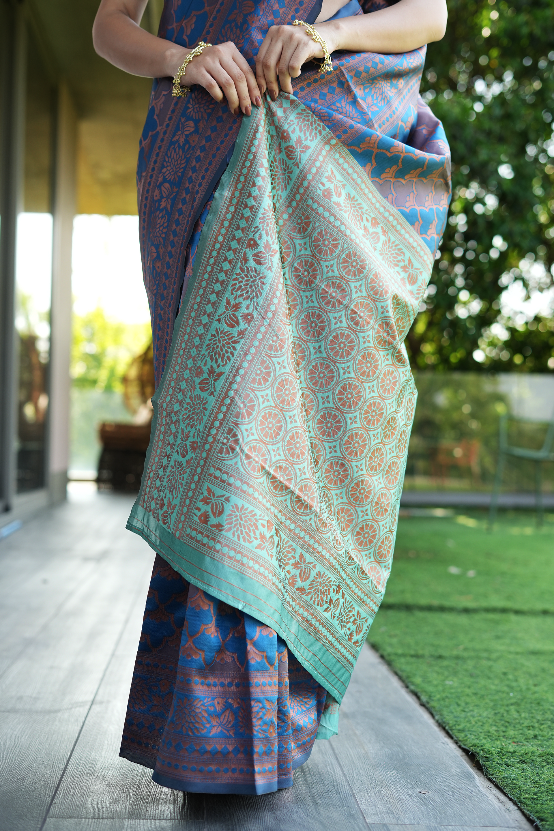 Blue Woven Banarasi Silk Saree