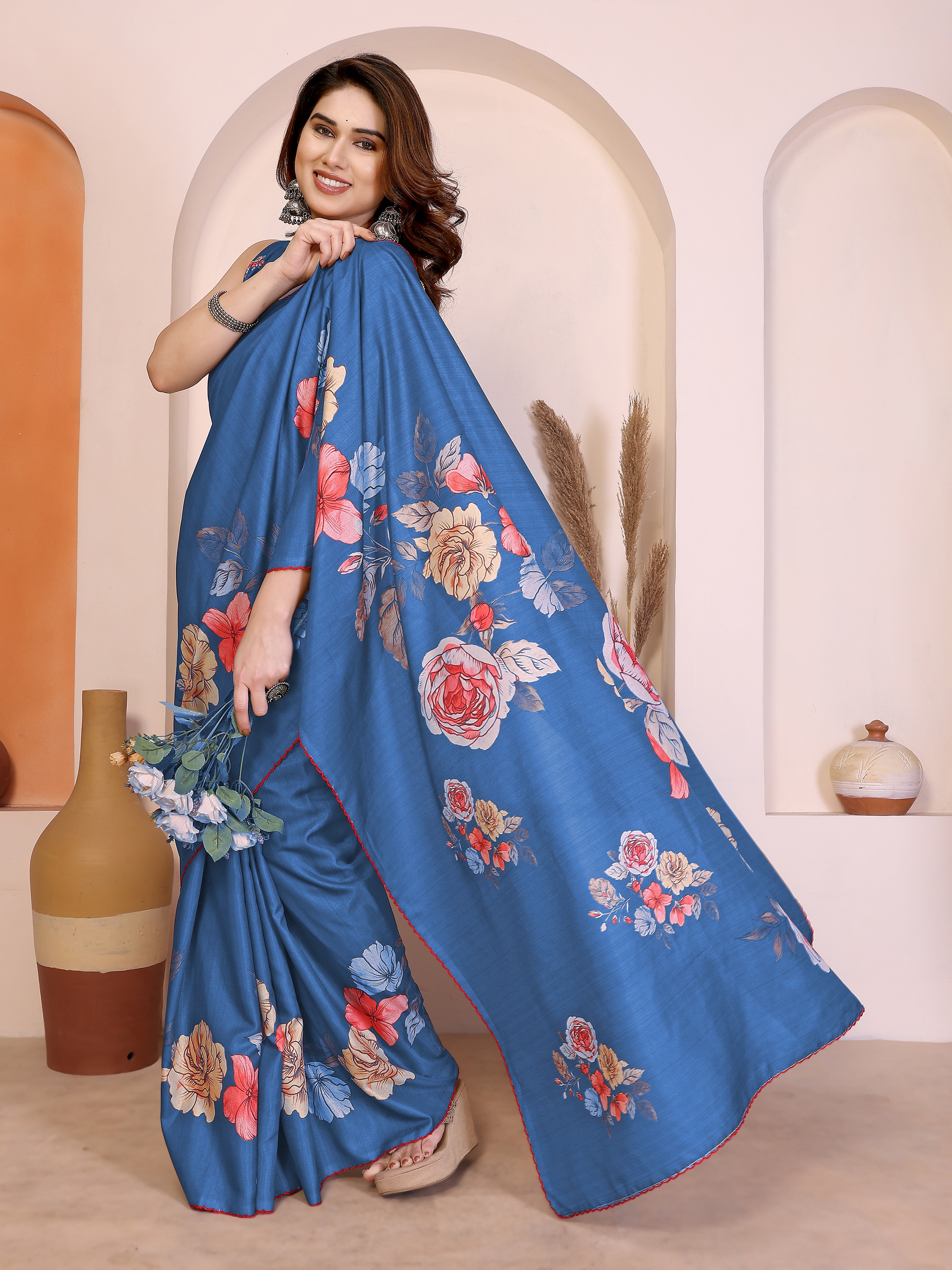Blue Manipuri Silk Saree