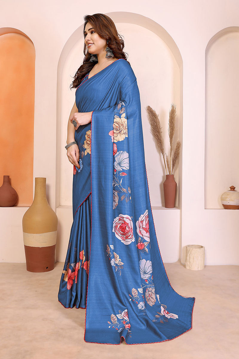 Blue Manipuri Silk Saree