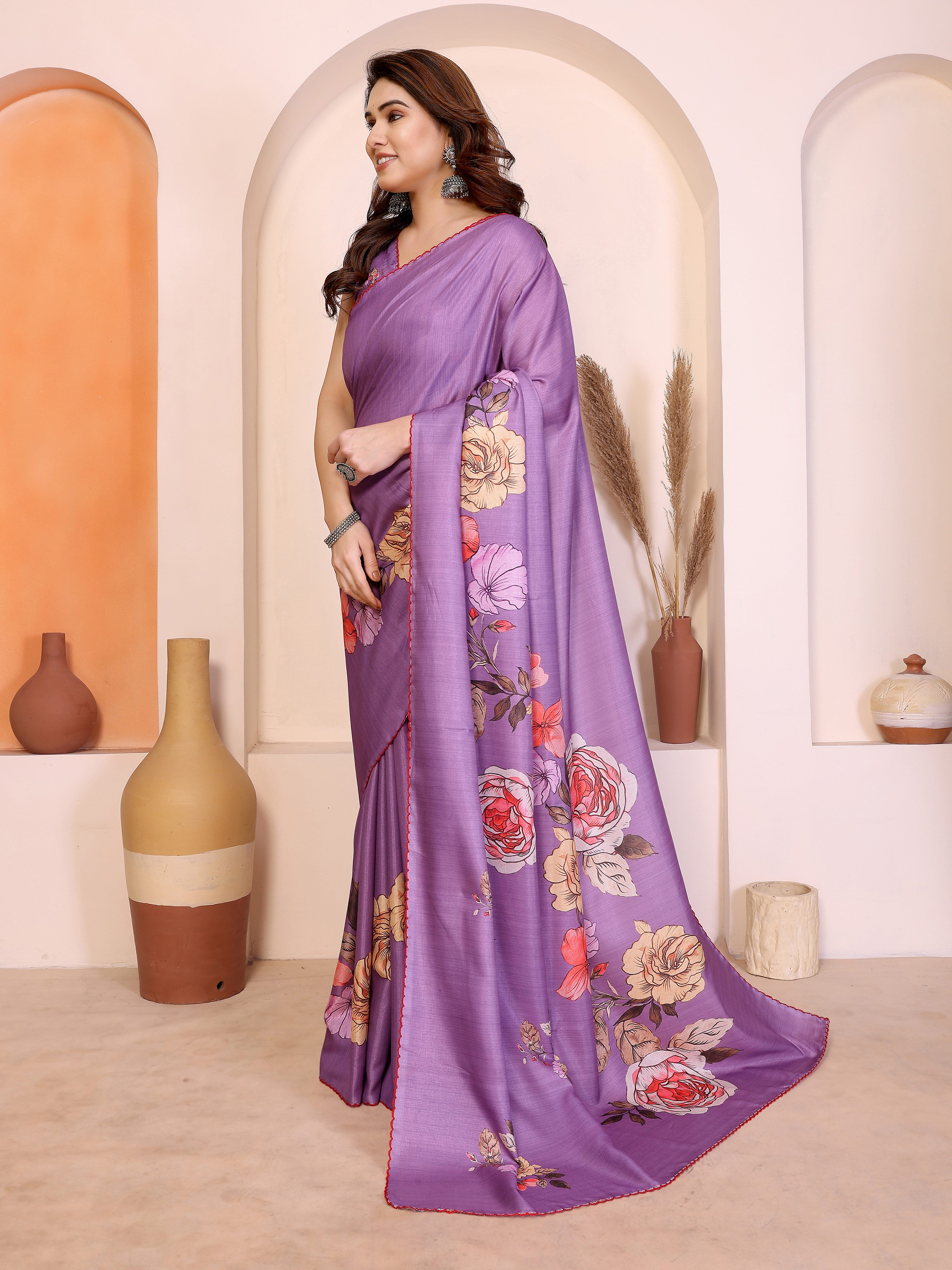 Purple Manipuri Silk Saree