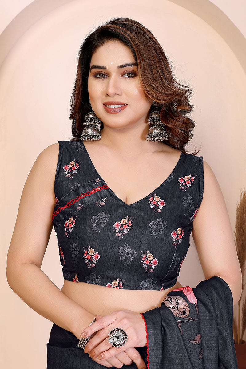 Black Manipuri Silk Saree