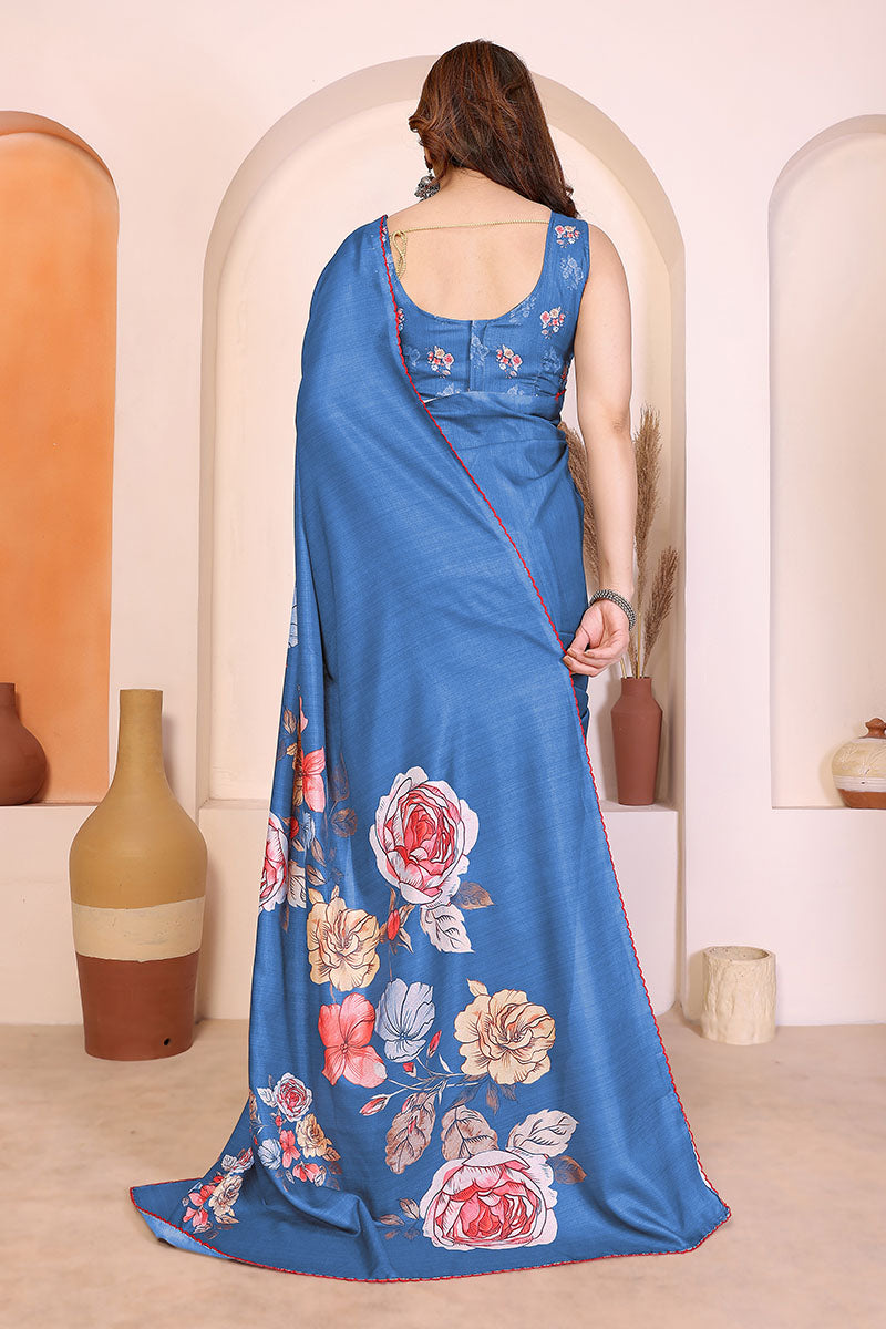 Blue Manipuri Silk Saree