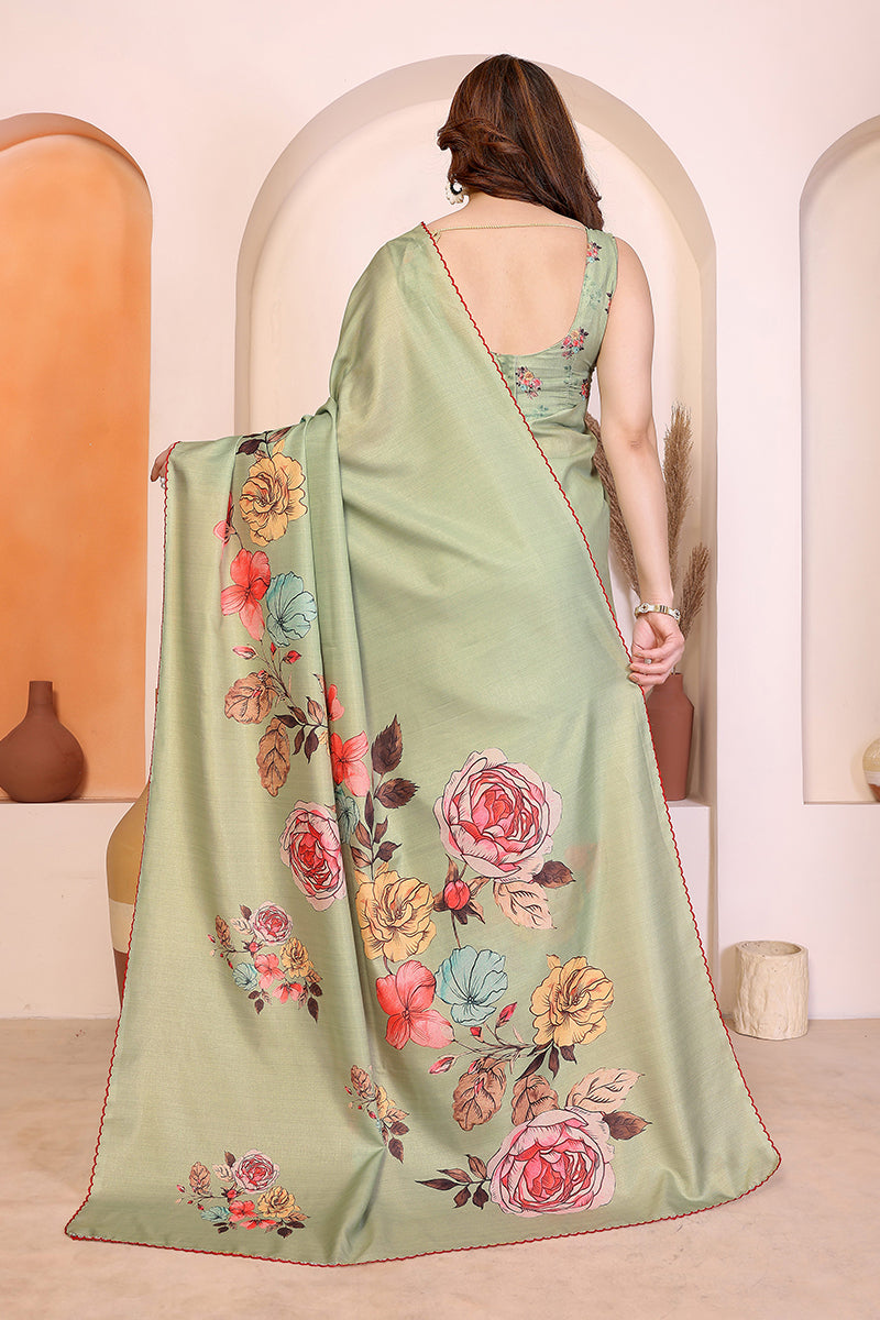 Pista Manipuri Silk Saree