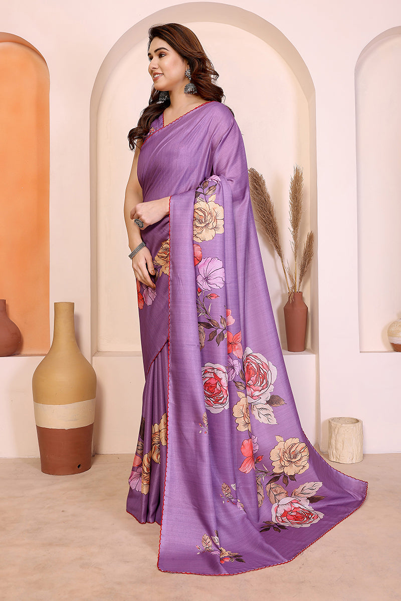 Purple Manipuri Silk Saree