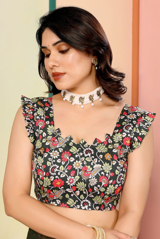 Green Striped Georgette Saree