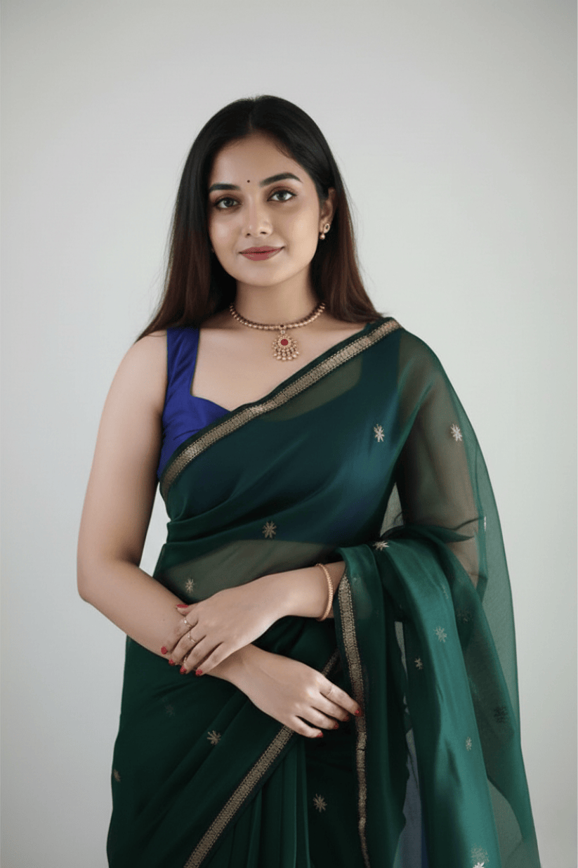 Green Cotton Silk Saree