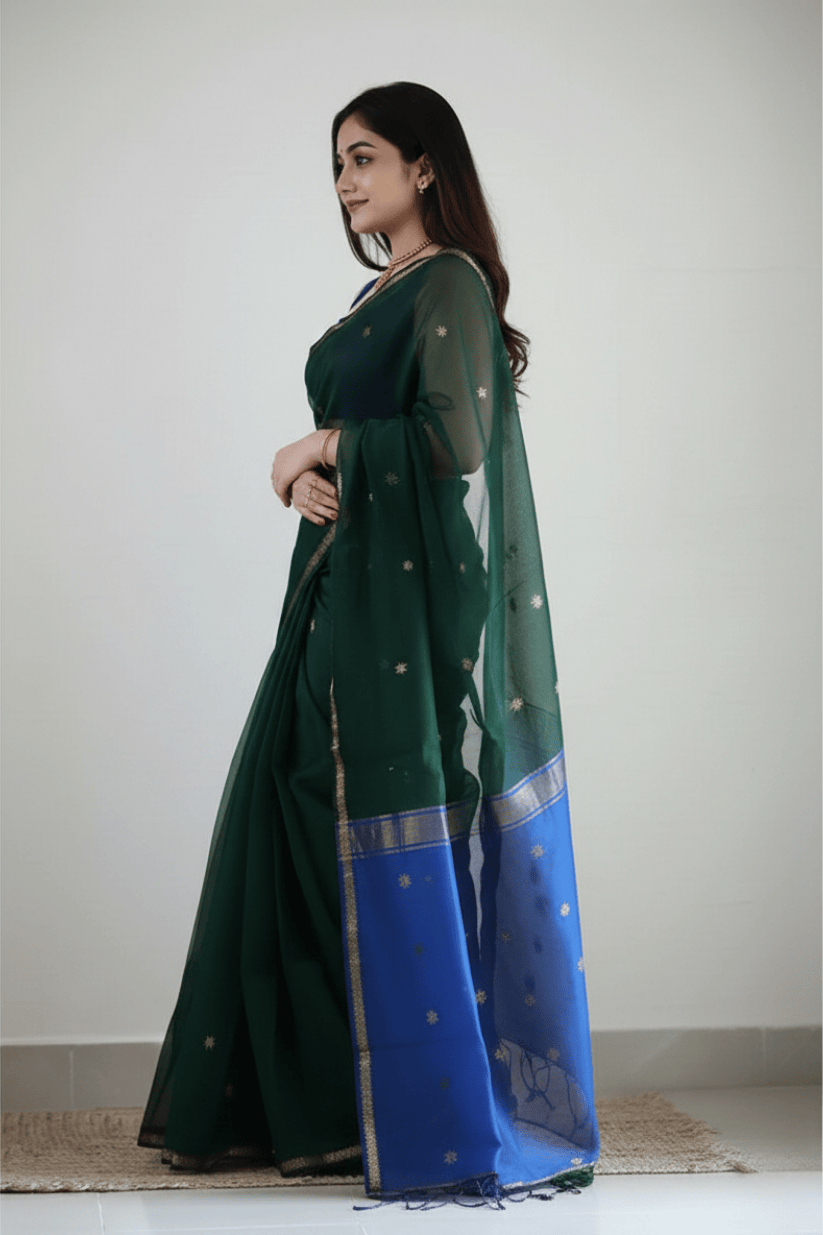 Green Cotton Silk Saree