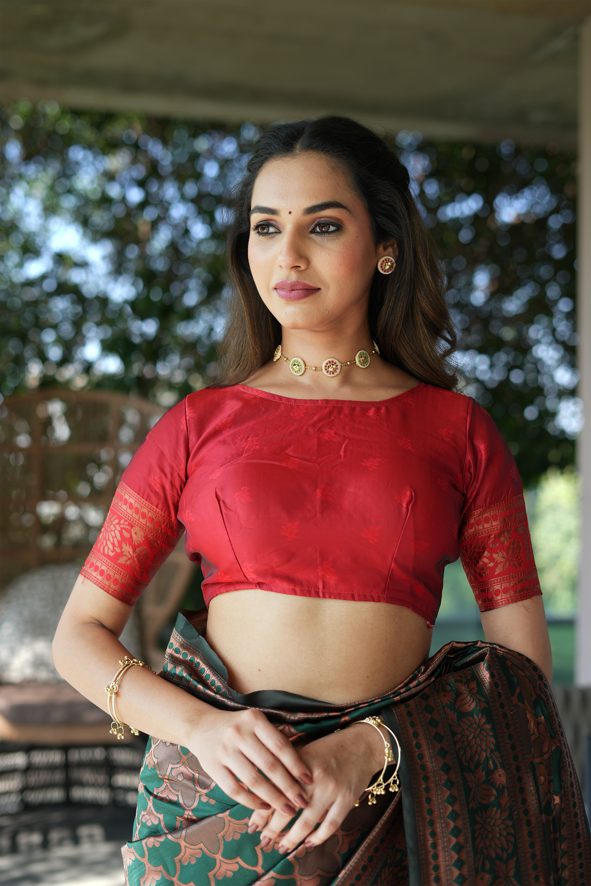 Green Woven Banarasi Silk Saree