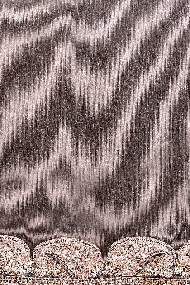 Grey Chiffon Embroidered Saree