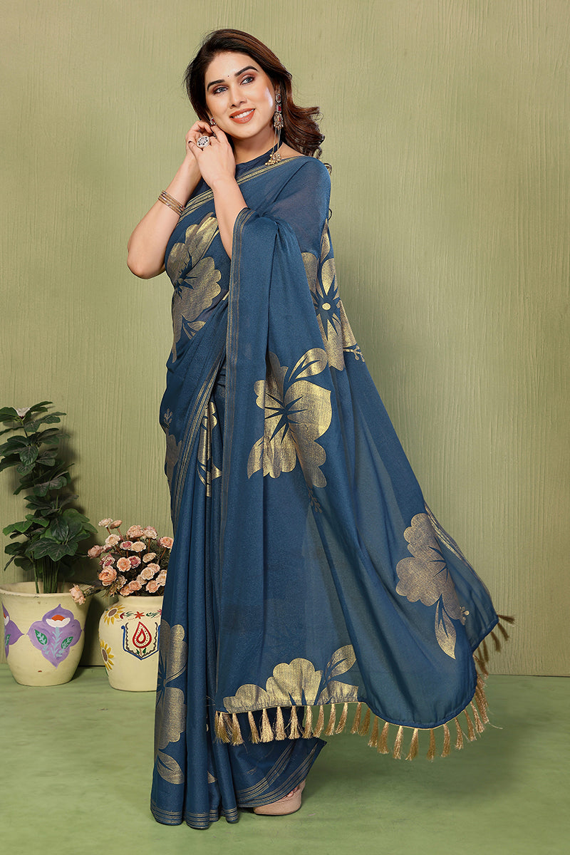 Morpich Foil Printed Georgette Saree
