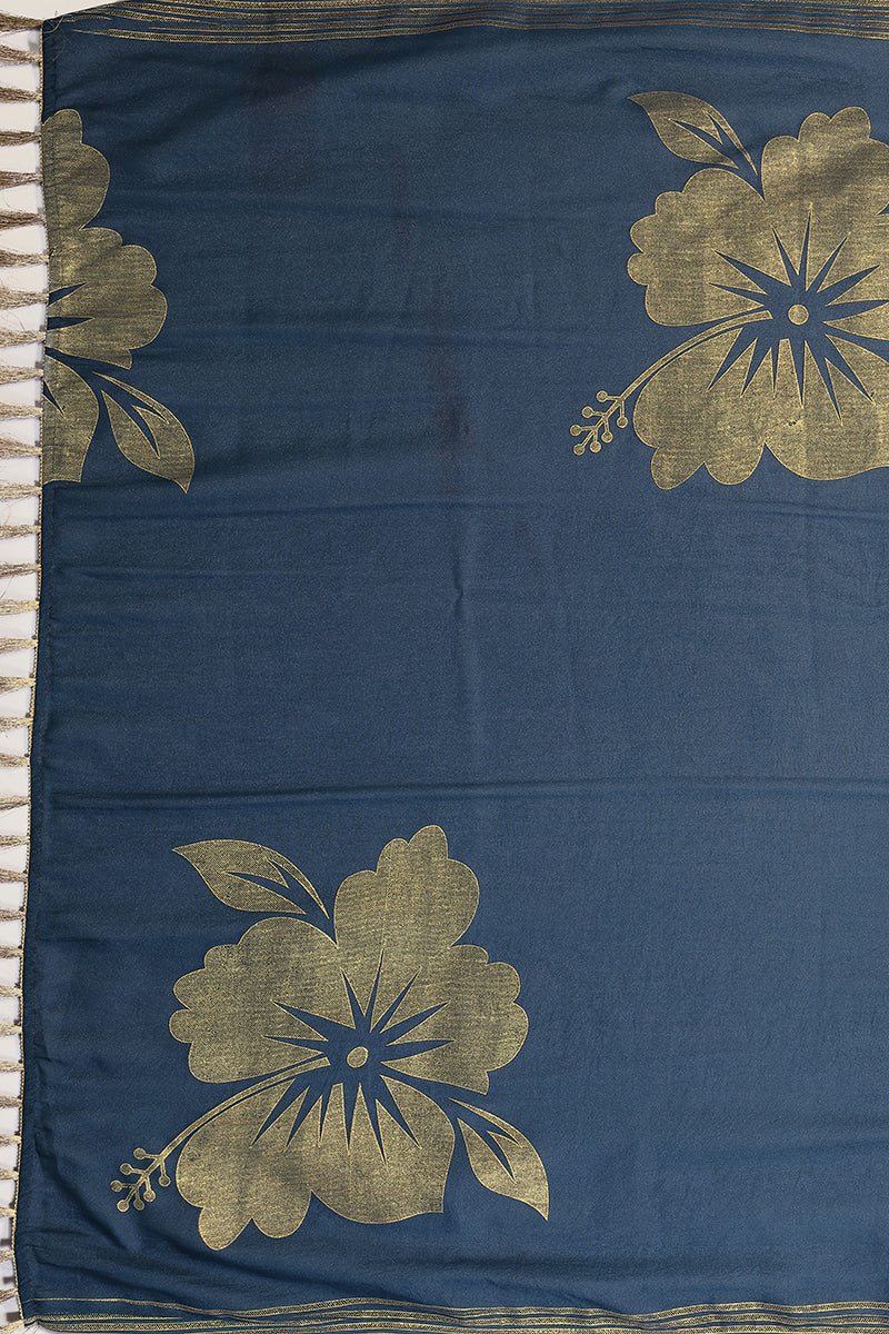 Morpich Foil Printed Georgette Saree
