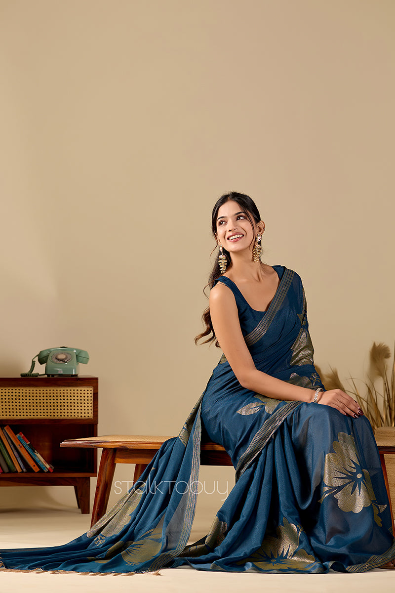Morpich Foil Printed Georgette Saree