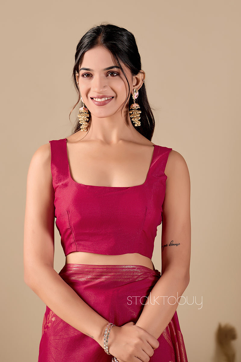 Pink Foil Printed Georgette Saree