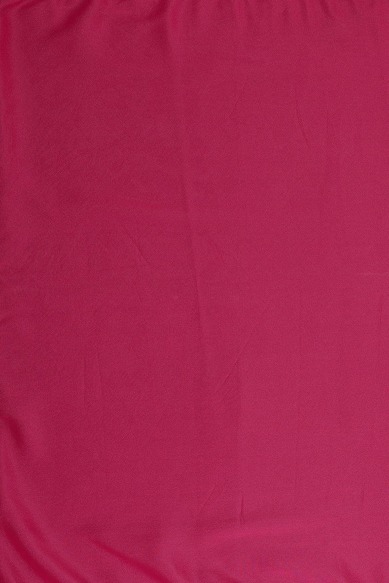 Pink Solid Plain Georgette Saree