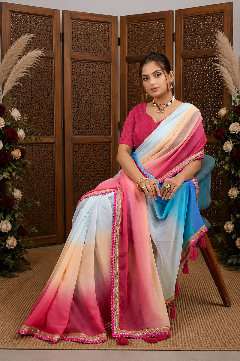 Pink Toned Georgette Saree