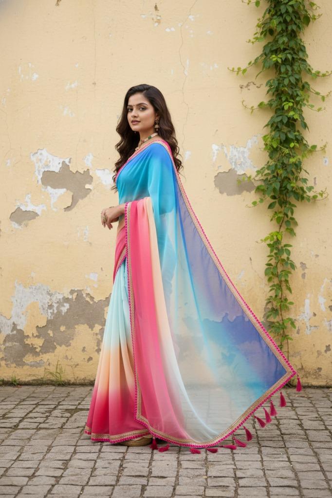 Pink Toned Georgette Saree